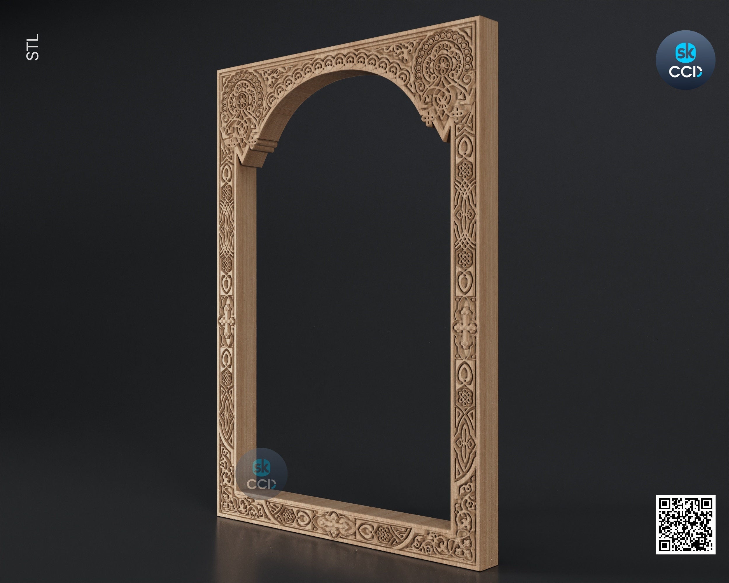 Carved Frame STL 3D Model, Carvign Frame, CNC Router Carving ArtCAM File, CNC files, Wood, Art, Wall Decor SKWF10262
