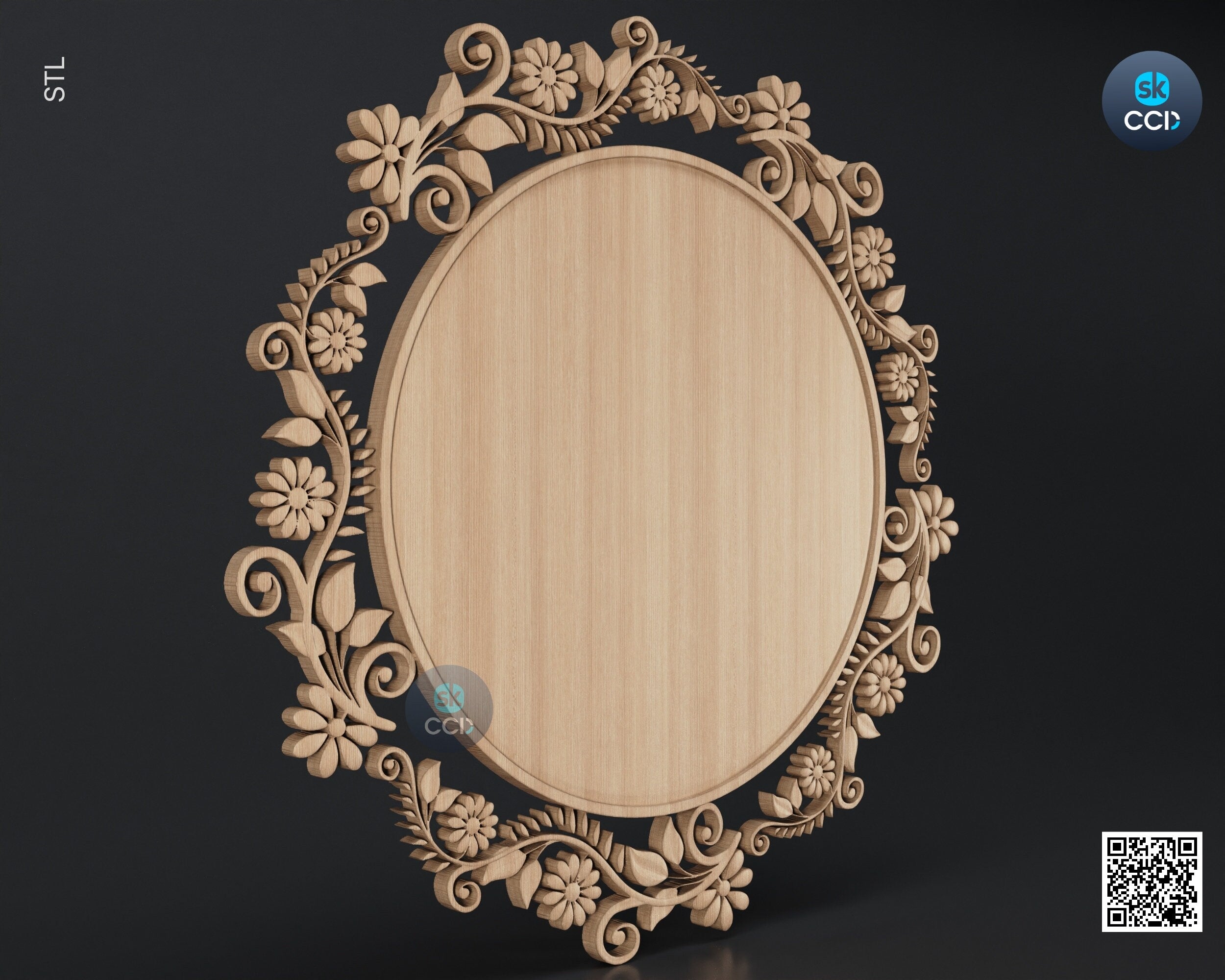 Carved Frame STL 3D Model, Carvign Frame, CNC Router Carving ArtCAM File, CNC files, Wood, Art, Wall Decor SKWF10201