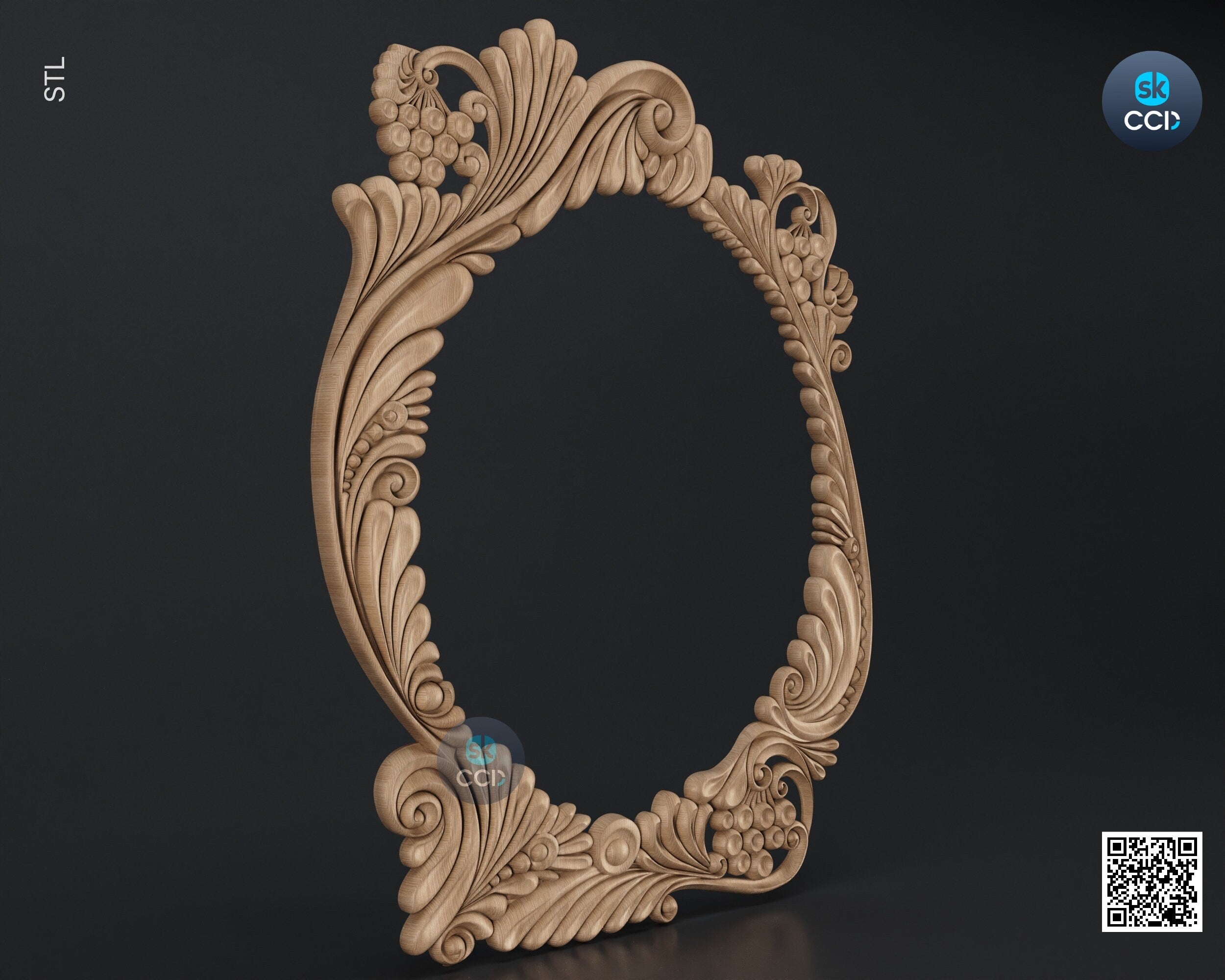Carved Frame STL 3D Model, Carvign Frame, CNC Router Carving ArtCAM File, CNC files, Wood, Art, Wall Decor SKWF10149