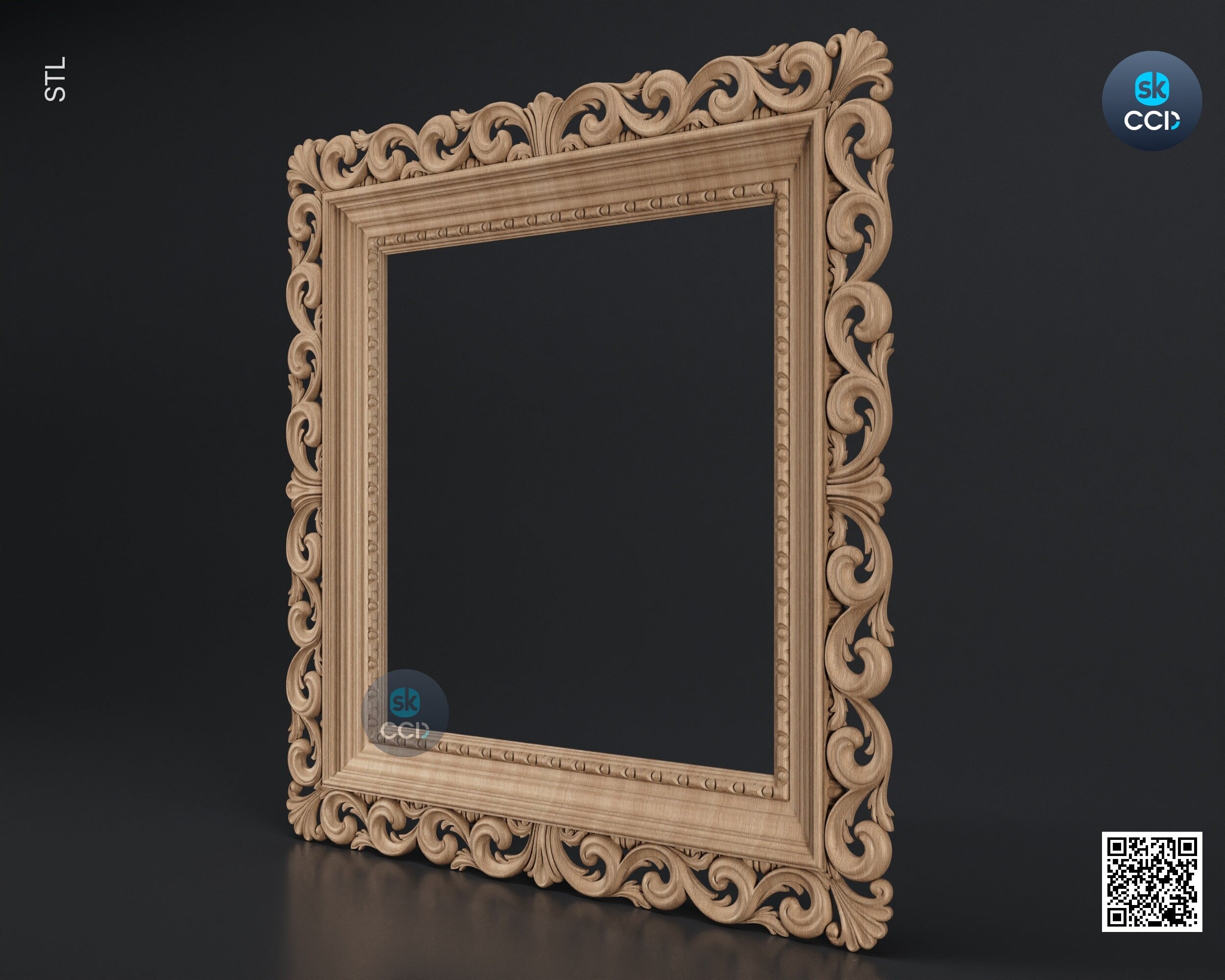 Carved Frame STL 3D Model, Carvign Frame, CNC Router Carving ArtCAM File, CNC files, Wood, Art, Wall Decor SKWF1062
