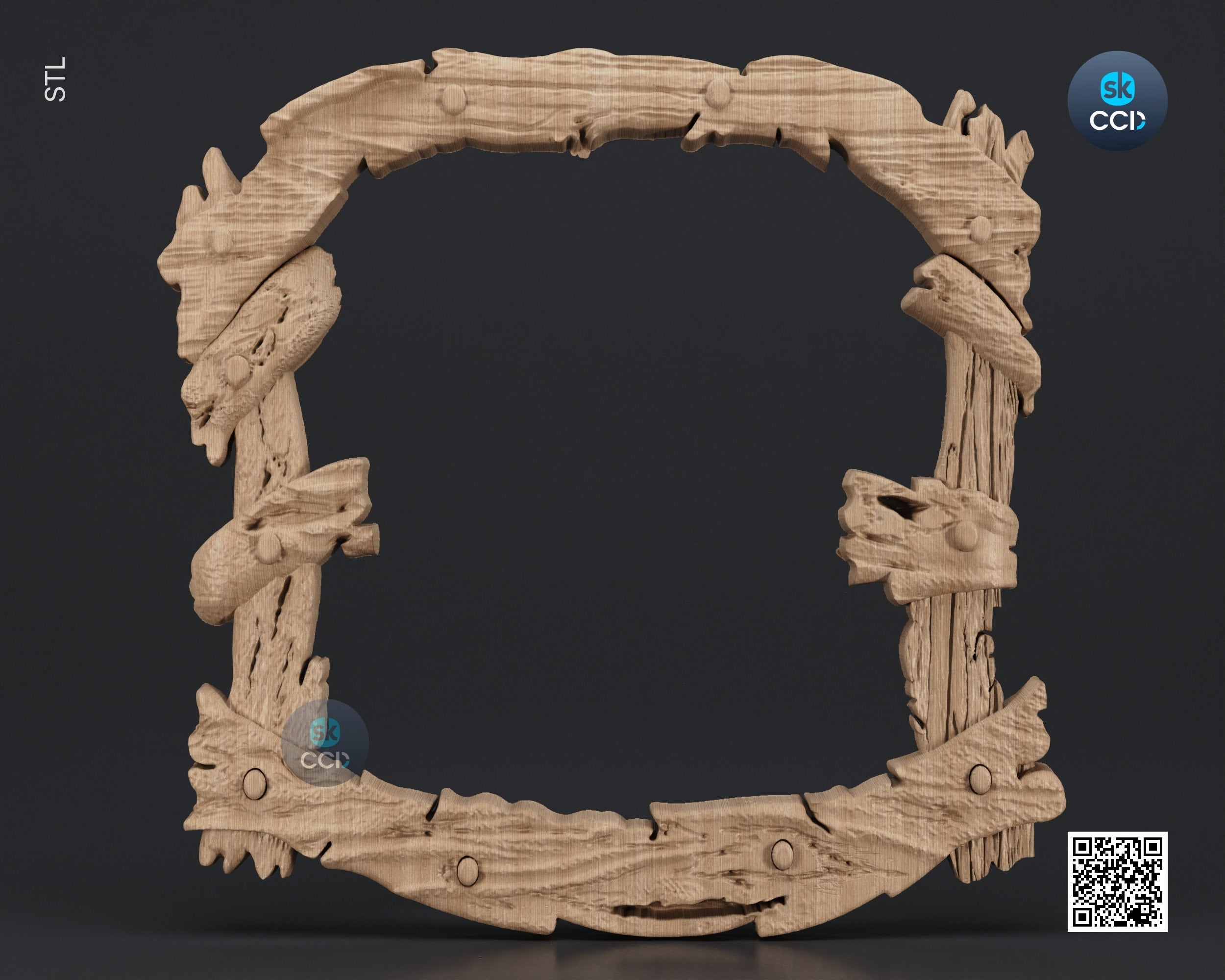 Carved Frame STL 3D Model, Carvign Frame, CNC Router Carving ArtCAM File, CNC files, Wood, Art, Wall Decor SKWF1025