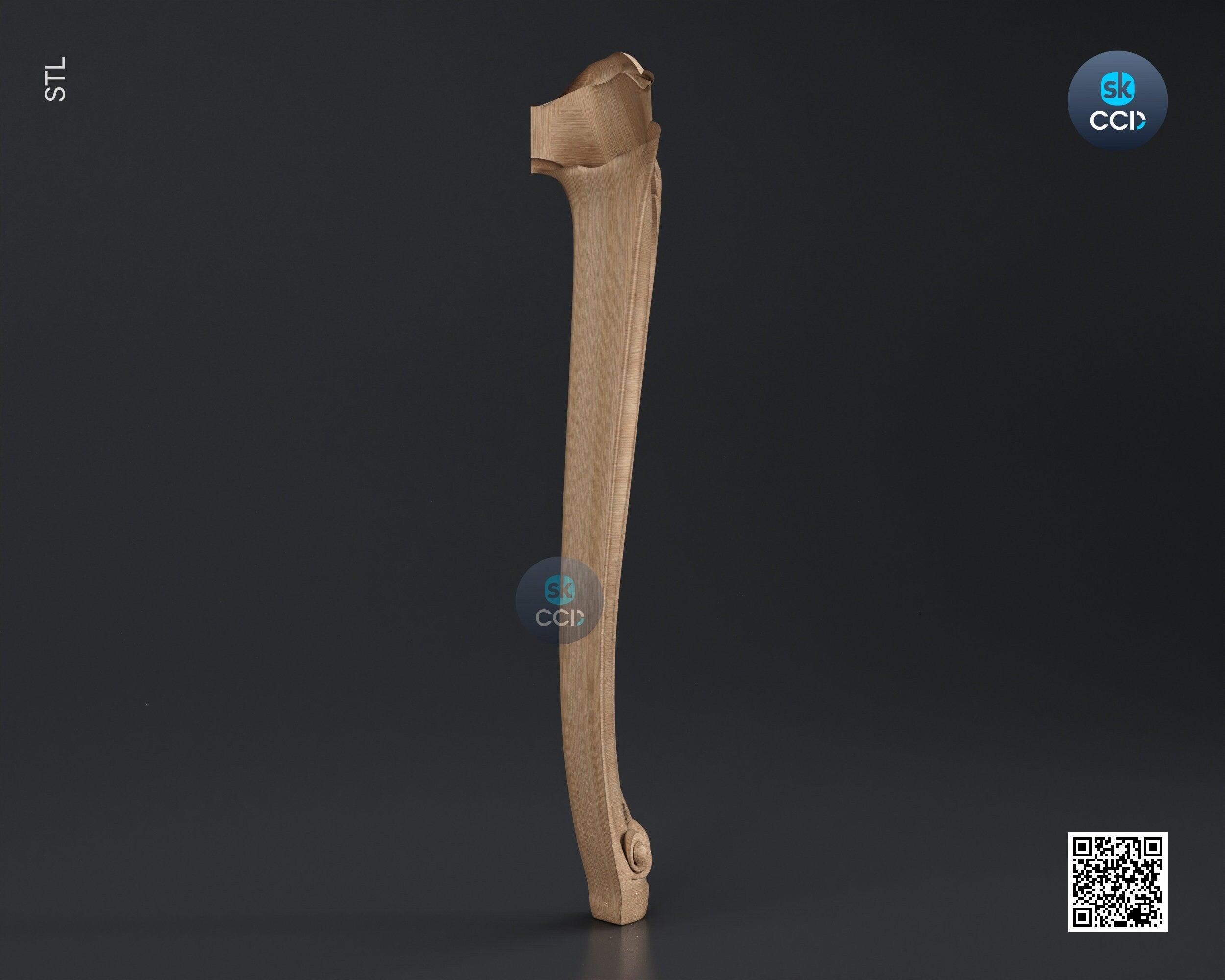 Furniture Leg 3D Model For Cnc Router, Wood Carving Digital File, Column Design, Model No. SKWL1037