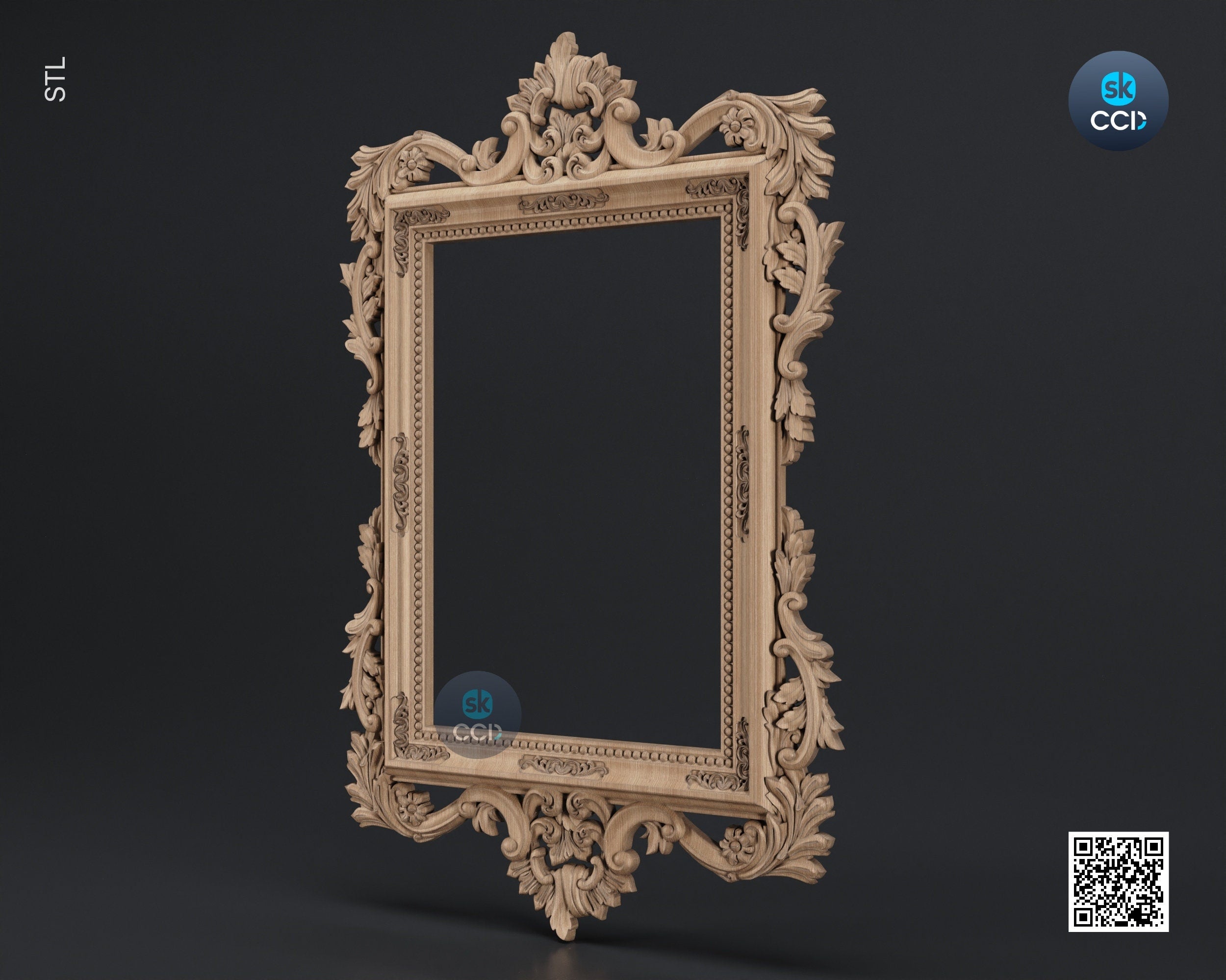 Carved Frame STL 3D Model, Carvign Frame, CNC Router Carving ArtCAM File, CNC files, Wood, Art, Wall Decor SKWF1010