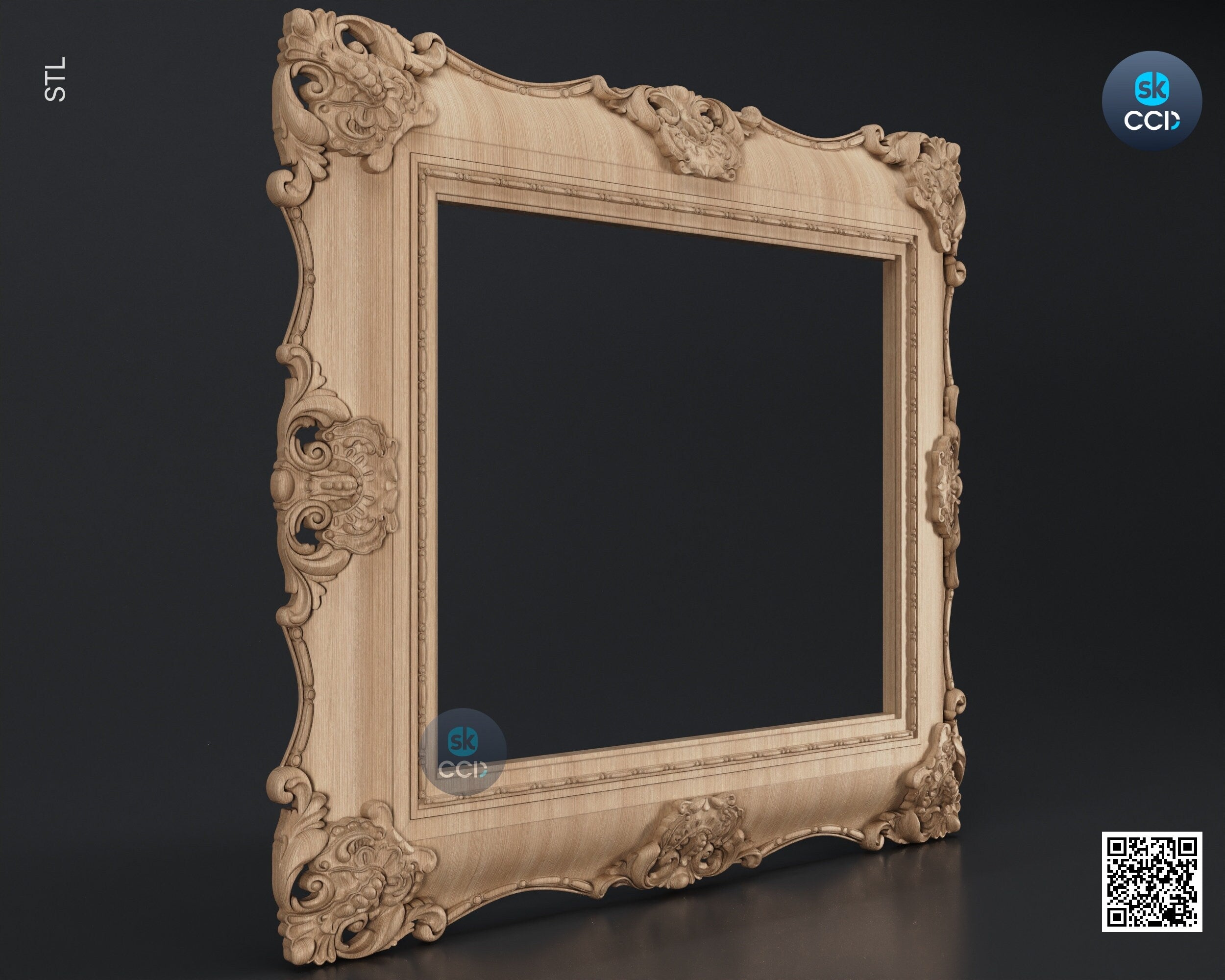Carved Frame STL 3D Model, Carvign Frame, CNC Router Carving ArtCAM File, CNC files, Wood, Art, Wall Decor SKWF1054