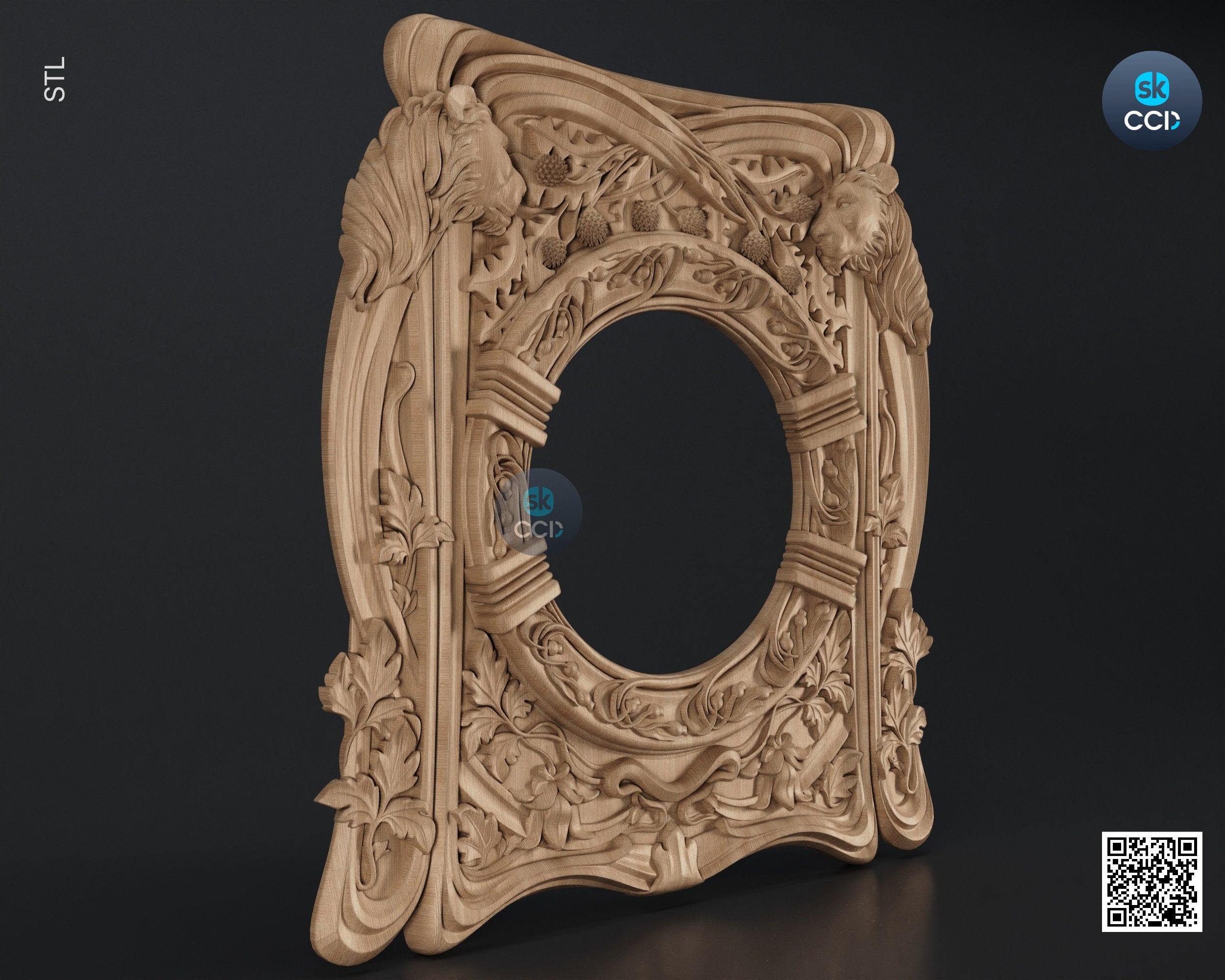 Carved Frame STL 3D Model, Carvign Frame, CNC Router Carving ArtCAM File, CNC files, Wood, Art, Wall Decor SKWF10132