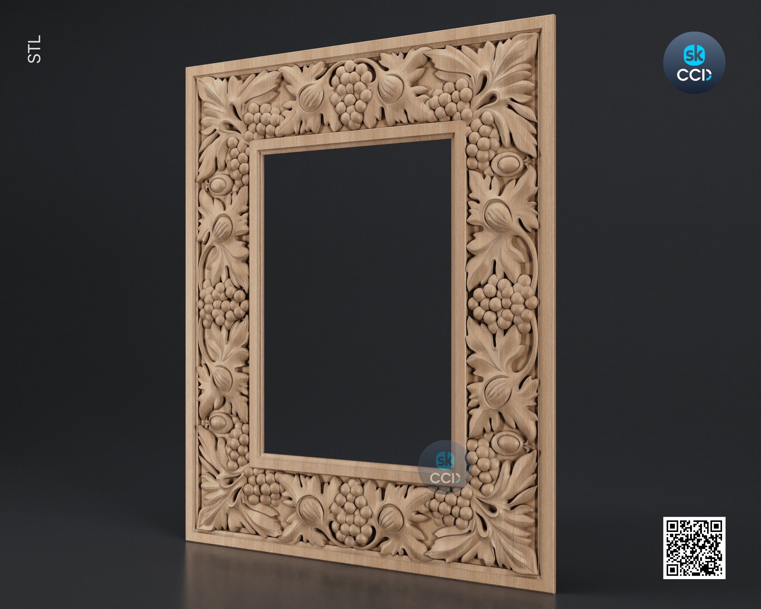 Carved Frame STL 3D Model, Carvign Frame, CNC Router Carving ArtCAM File, CNC files, Wood, Art, Wall Decor SKWF1005