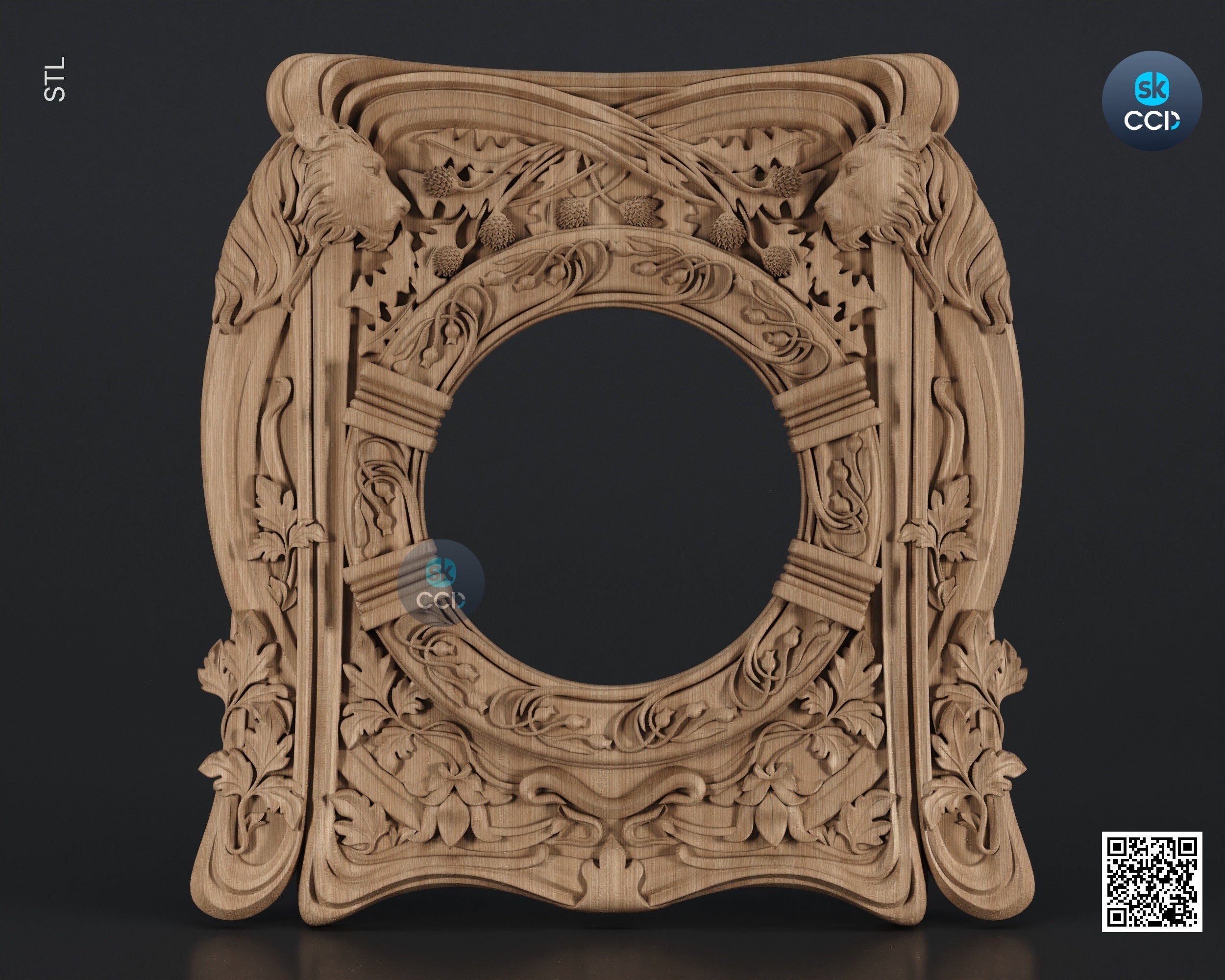 Carved Frame STL 3D Model, Carvign Frame, CNC Router Carving ArtCAM File, CNC files, Wood, Art, Wall Decor SKWF10132