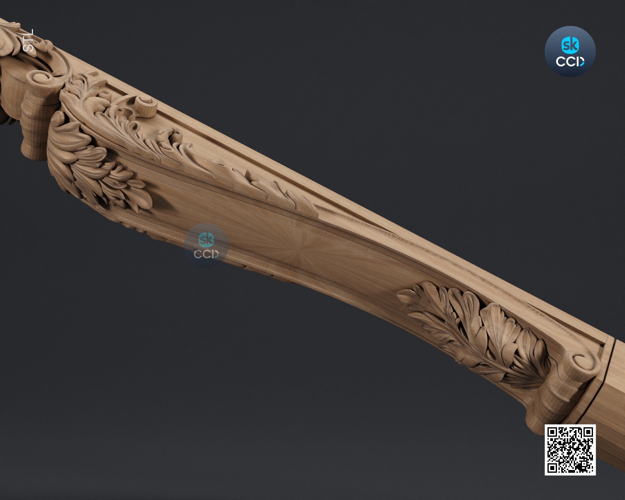 Furniture Leg 3D Model For Cnc Router, Wood Carving Digital File, Column Design, Model No. SKWL1022