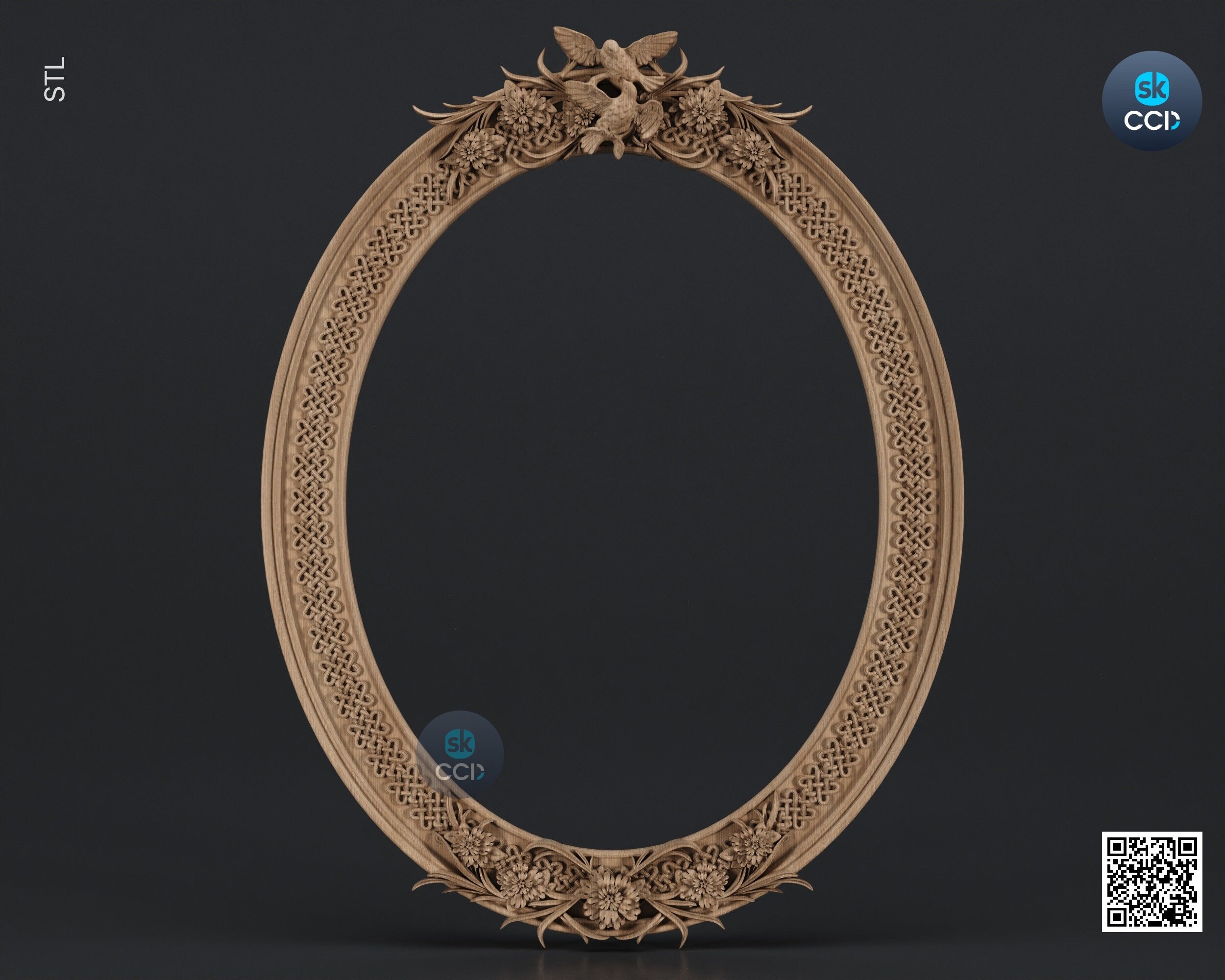 Carved Frame STL 3D Model, Carvign Frame, CNC Router Carving ArtCAM File, CNC files, Wood, Art, Wall Decor SKWF10106