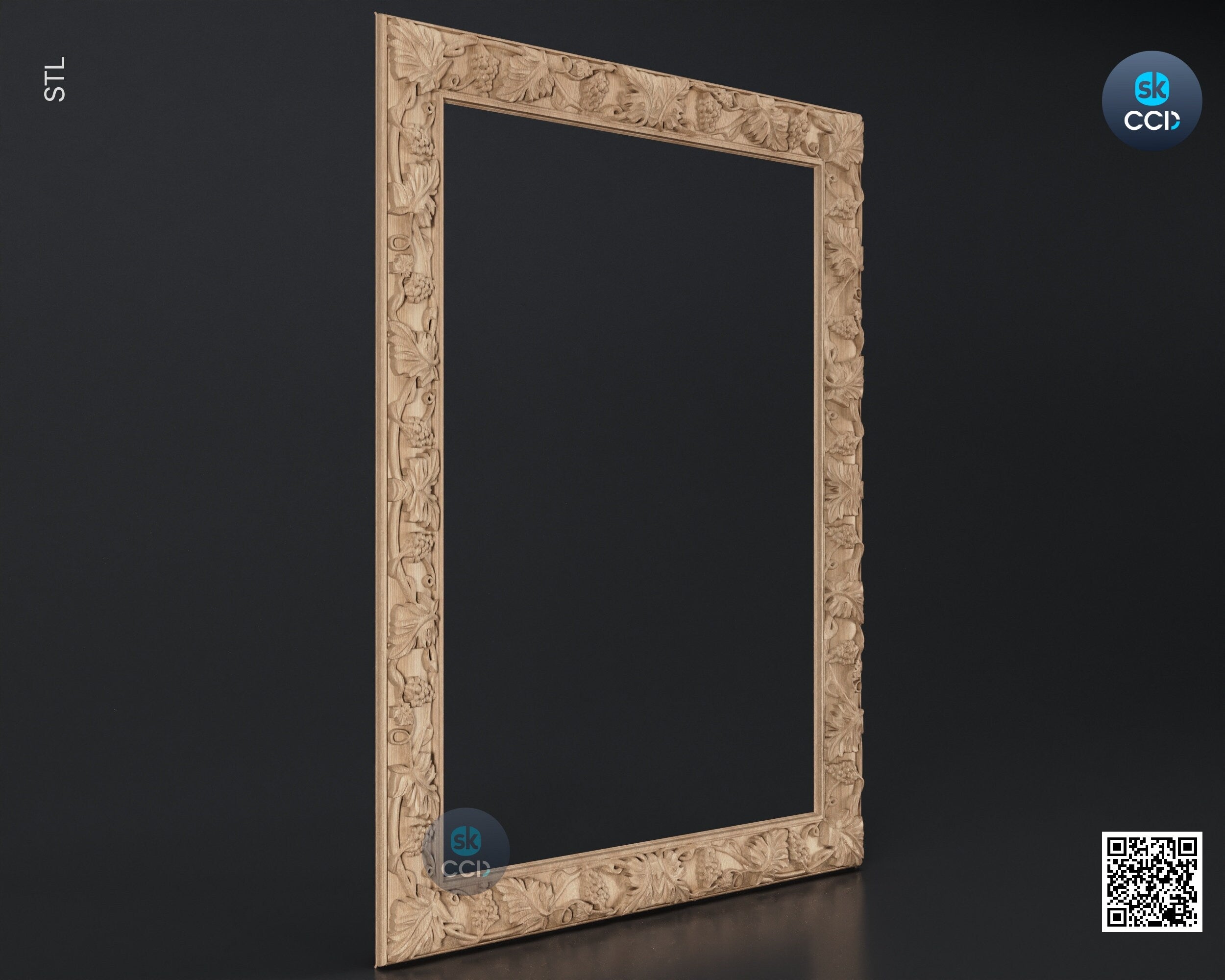 Carved Frame STL 3D Model, Carvign Frame, CNC Router Carving ArtCAM File, CNC files, Wood, Art, Wall Decor SKWF10225