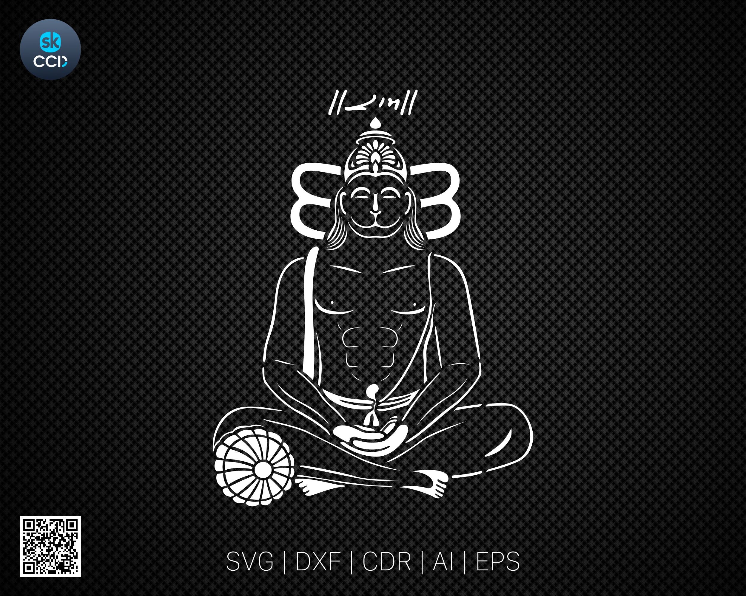 Indian God | Lord Hanuman | Hanuman | Laser Cutting Design | DXF Vector | Cnc Instant Download File | Cnc Digital Design