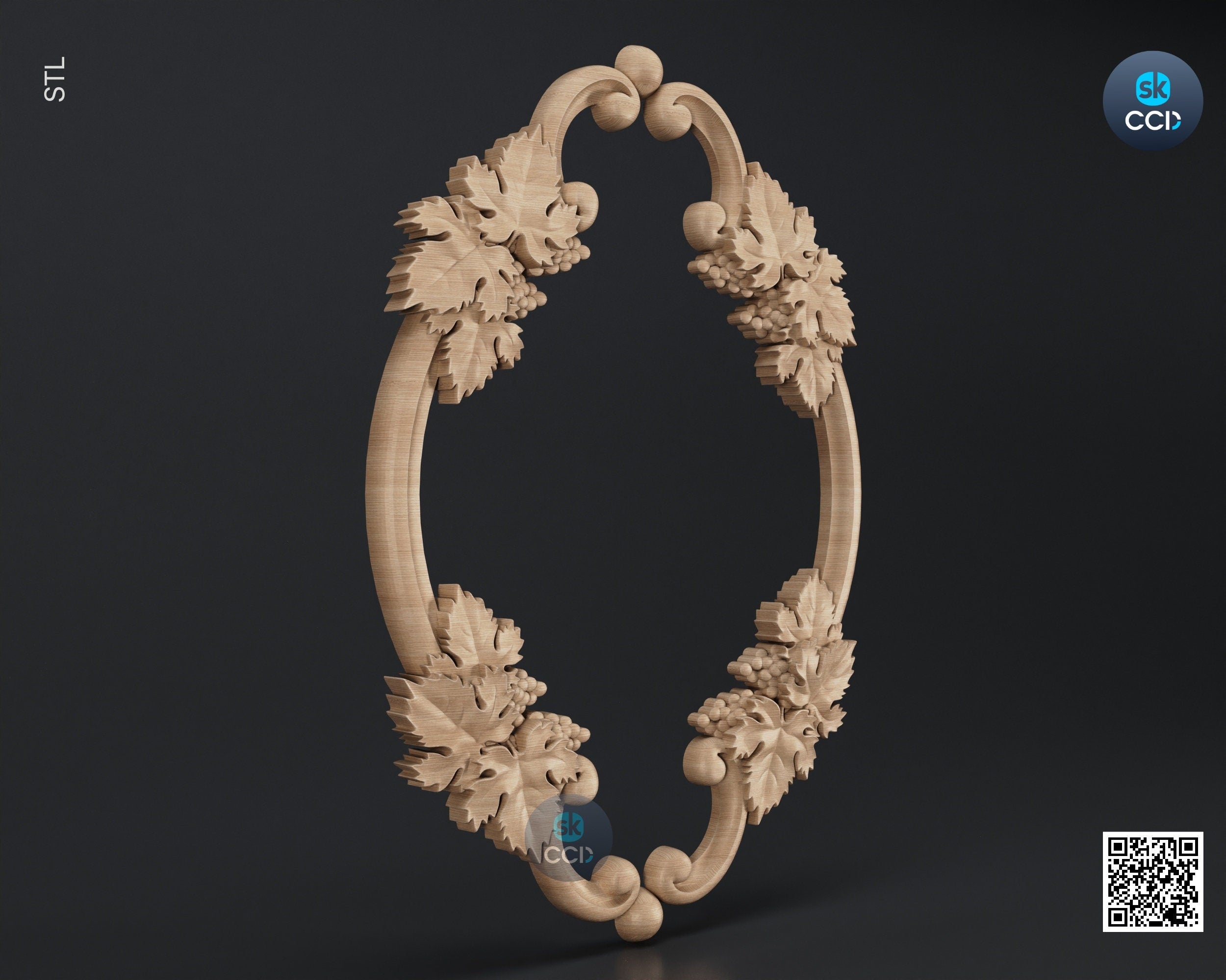 Carved Frame STL 3D Model, Carvign Frame, CNC Router Carving ArtCAM File, CNC files, Wood, Art, Wall Decor SKWF10101