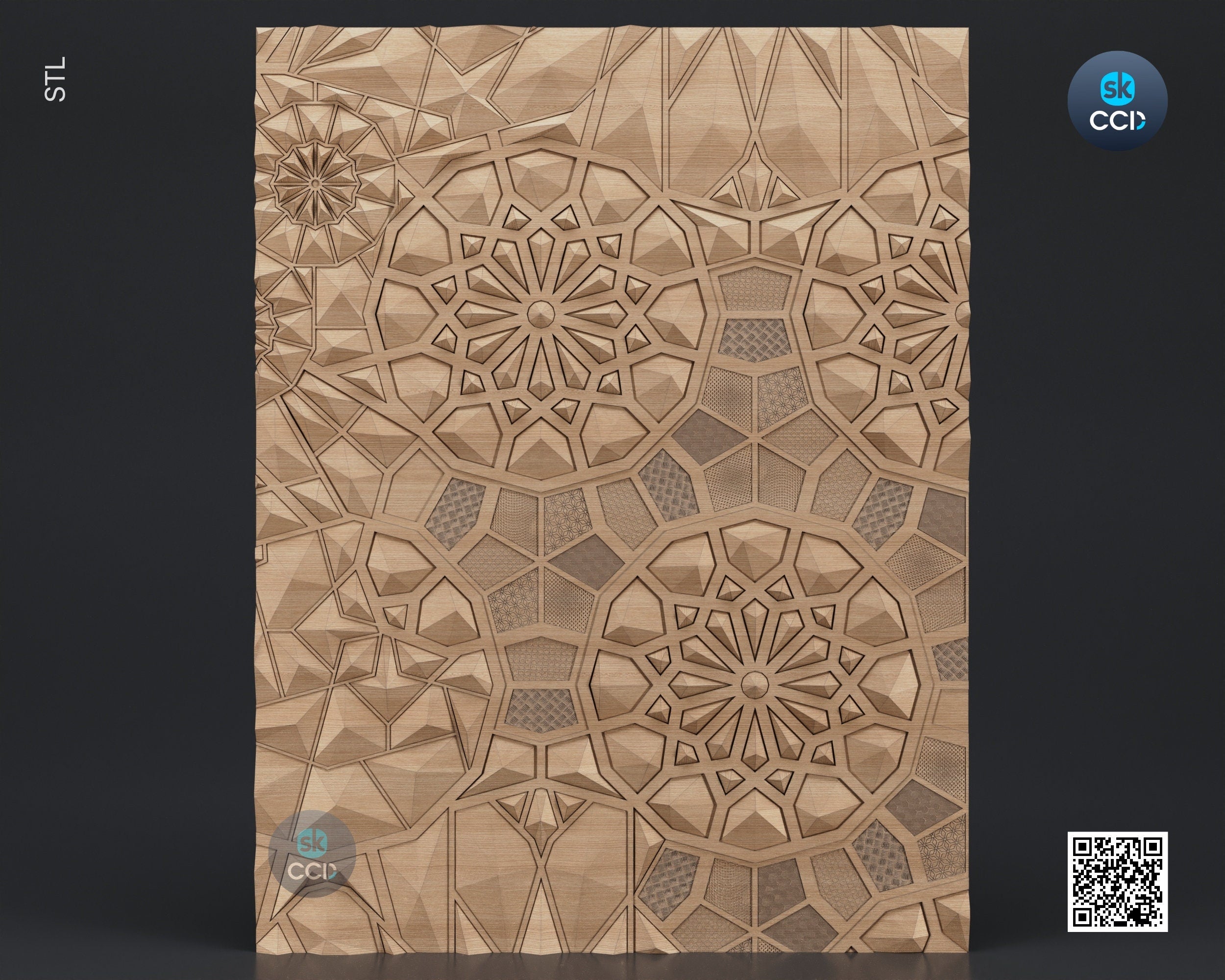 Wood Wall Art, Diamond STL Model, CNC Router Carving ArtCAM File, Wall Sculpture, Wood Carving, 3D Model