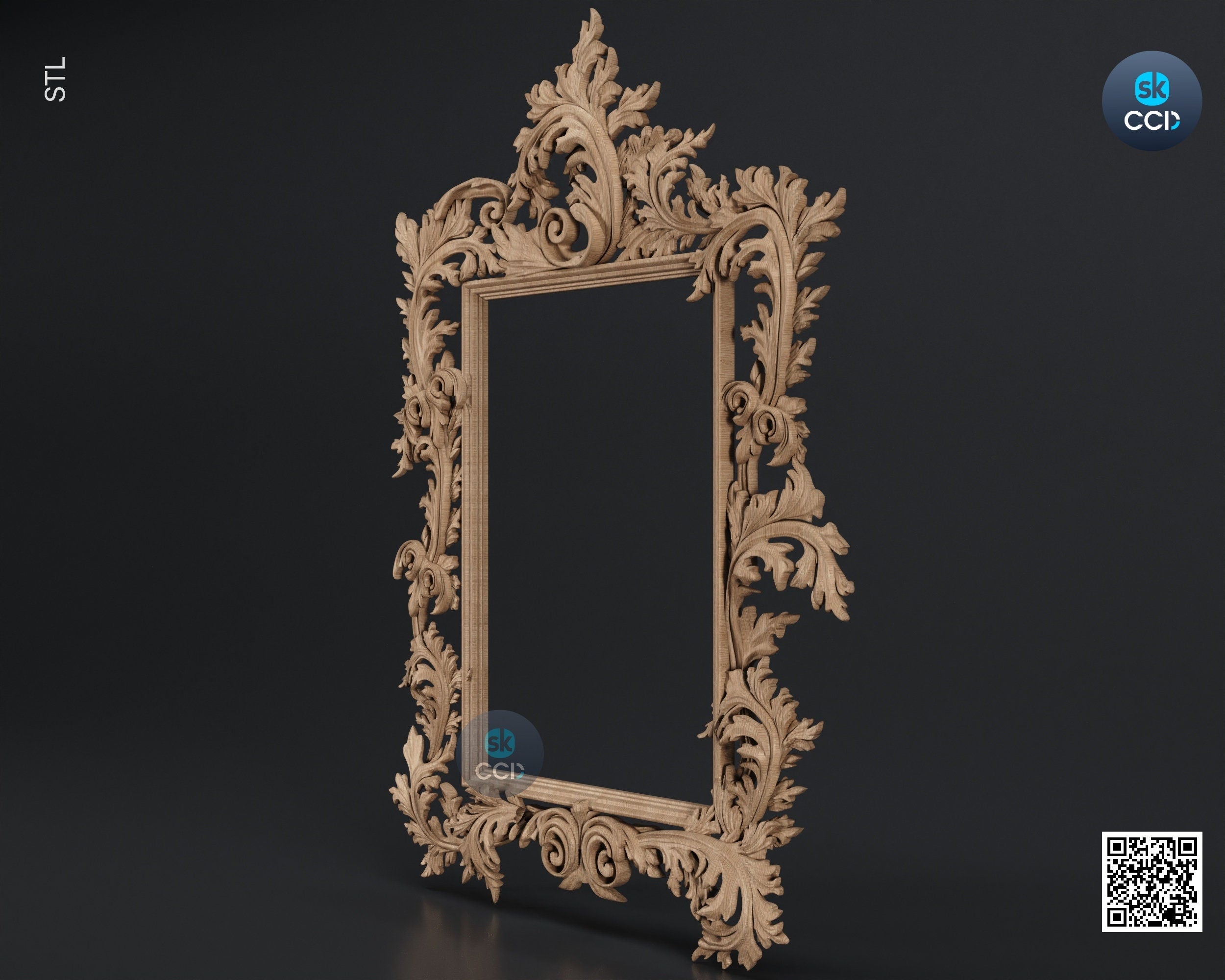 Carved Frame STL 3D Model, Carvign Frame, CNC Router Carving ArtCAM File, CNC files, Wood, Art, Wall Decor SKWF1066