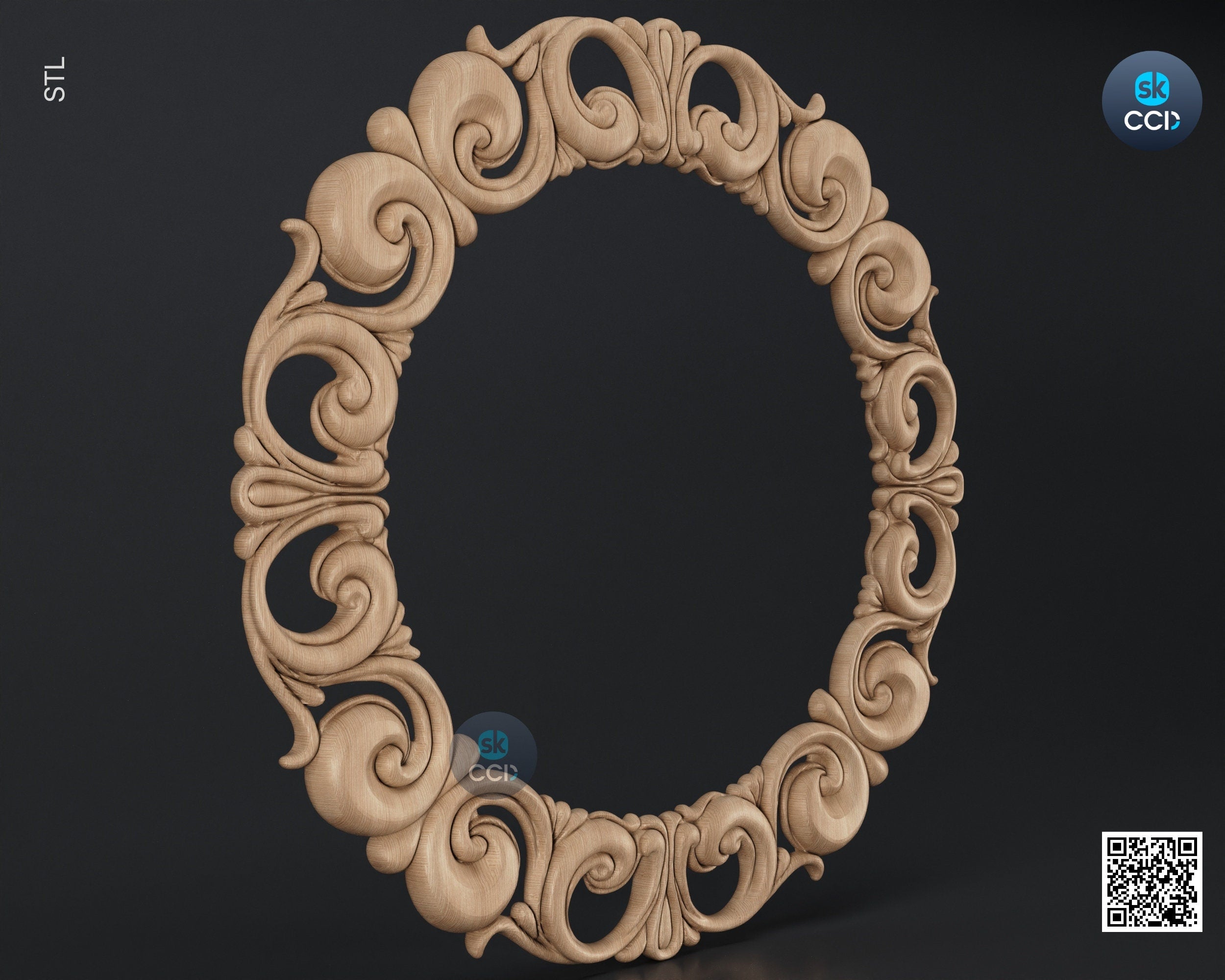 Carved Frame STL 3D Model, Carvign Frame, CNC Router Carving ArtCAM File, CNC files, Wood, Art, Wall Decor SKWF10256