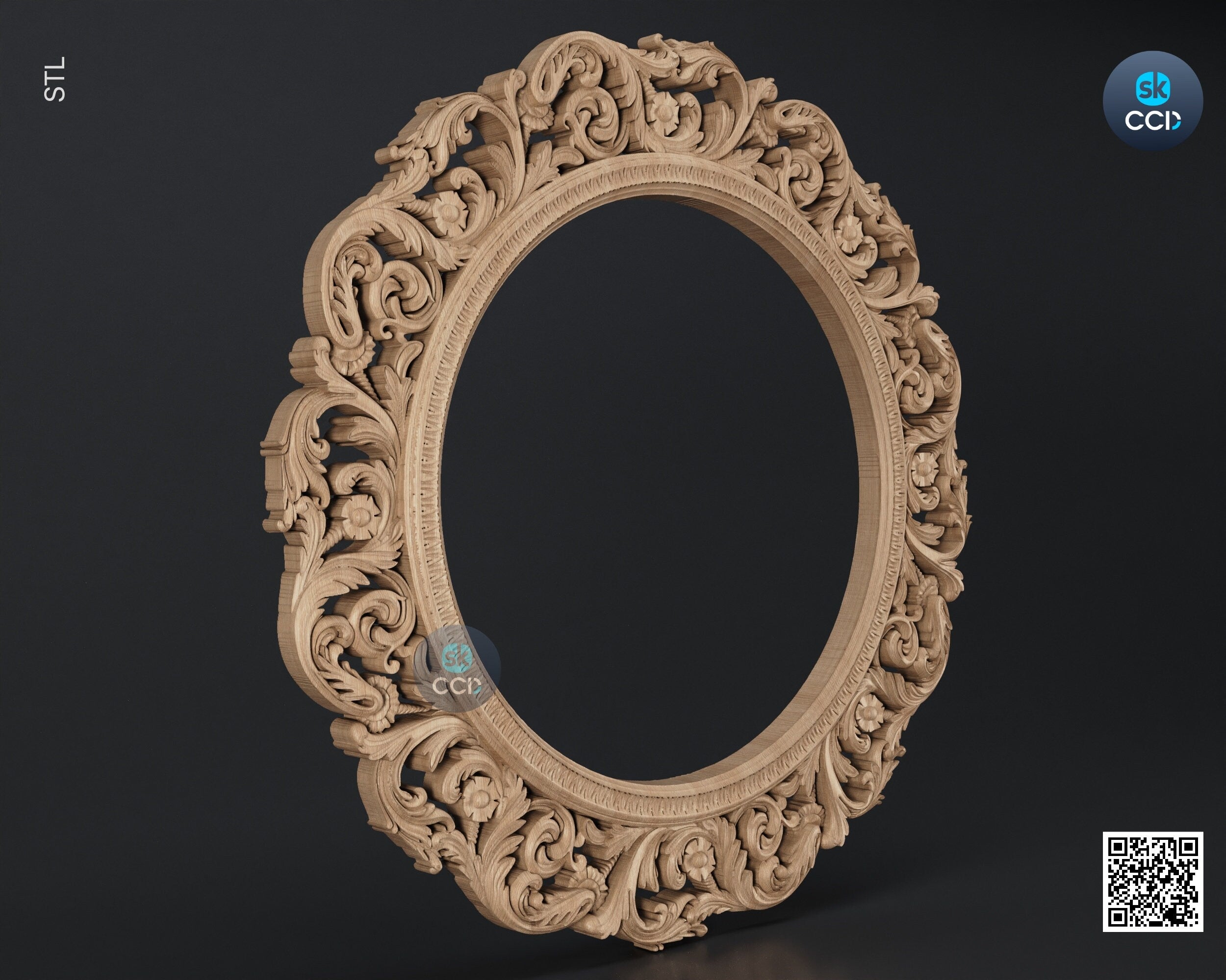 Carved Frame STL 3D Model, Carvign Frame, CNC Router Carving ArtCAM File, CNC files, Wood, Art, Wall Decor SKWF10206