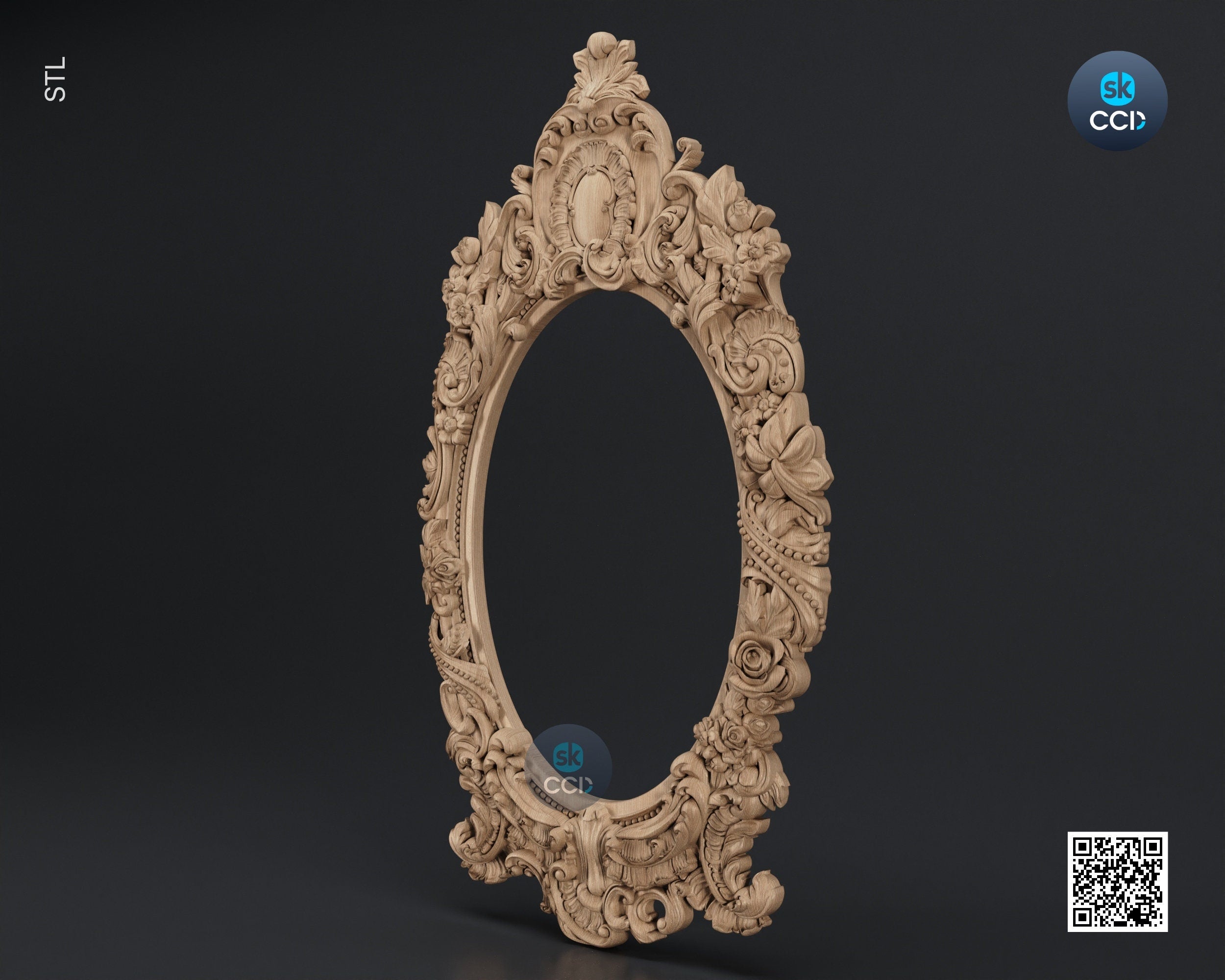 Carved Frame STL 3D Model, Carvign Frame, CNC Router Carving ArtCAM File, CNC files, Wood, Art, Wall Decor SKWF1011