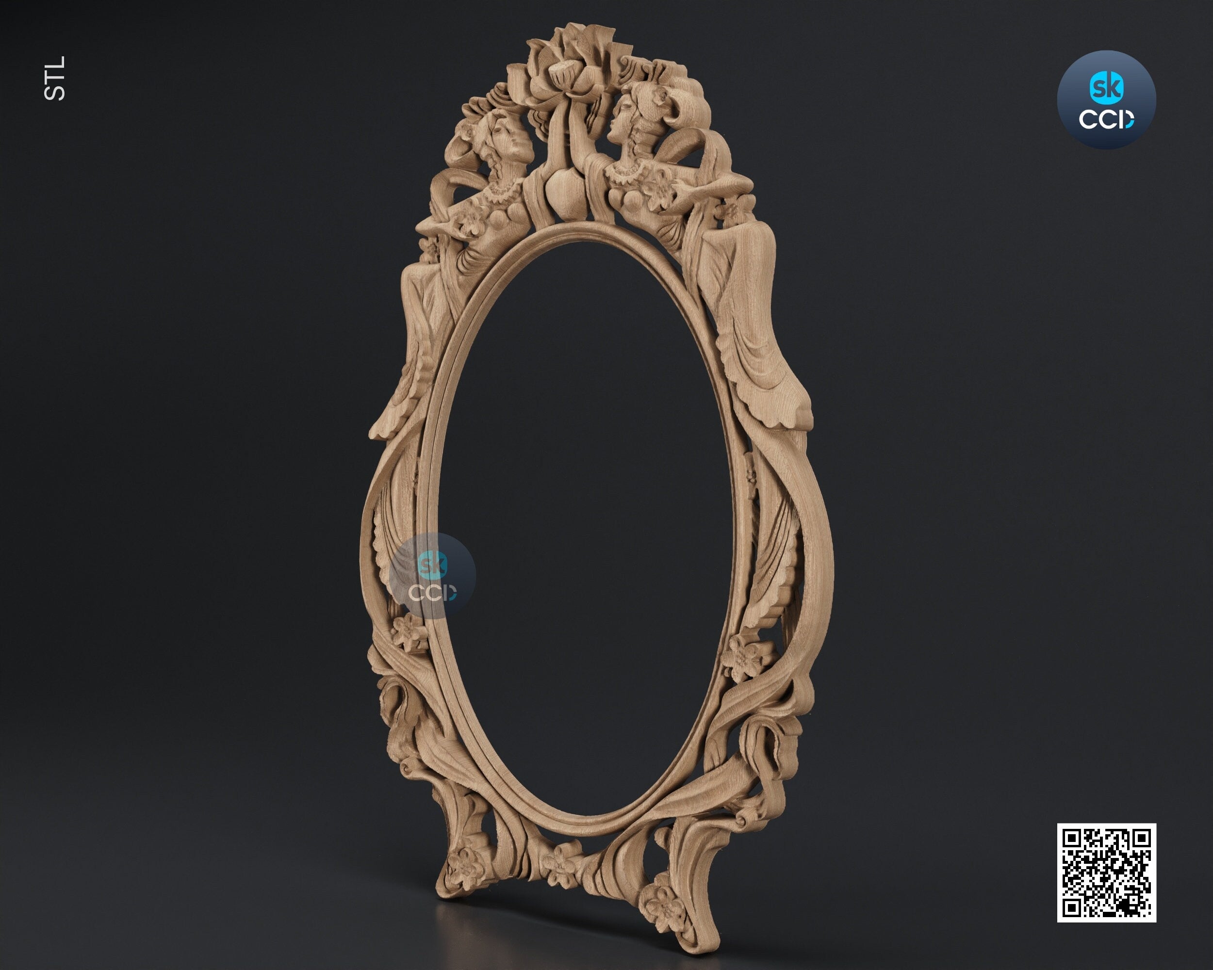 Carved Frame STL 3D Model, Carvign Frame, CNC Router Carving ArtCAM File, CNC files, Wood, Art, Wall Decor SKWF1027