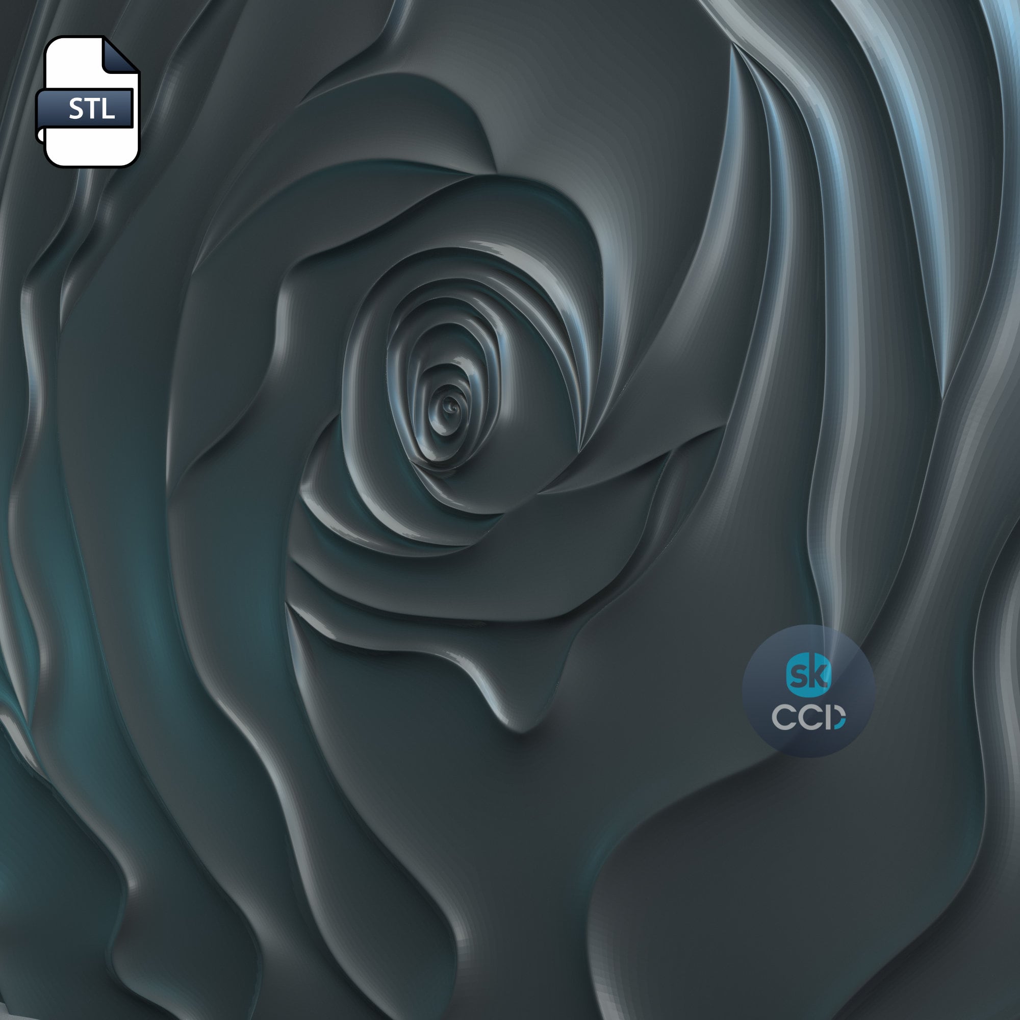 Rose | Wood Carving Art | Digital Files | Instant Download for CNC | STL Model | 3D Printed Wall Art | 3D Printer File