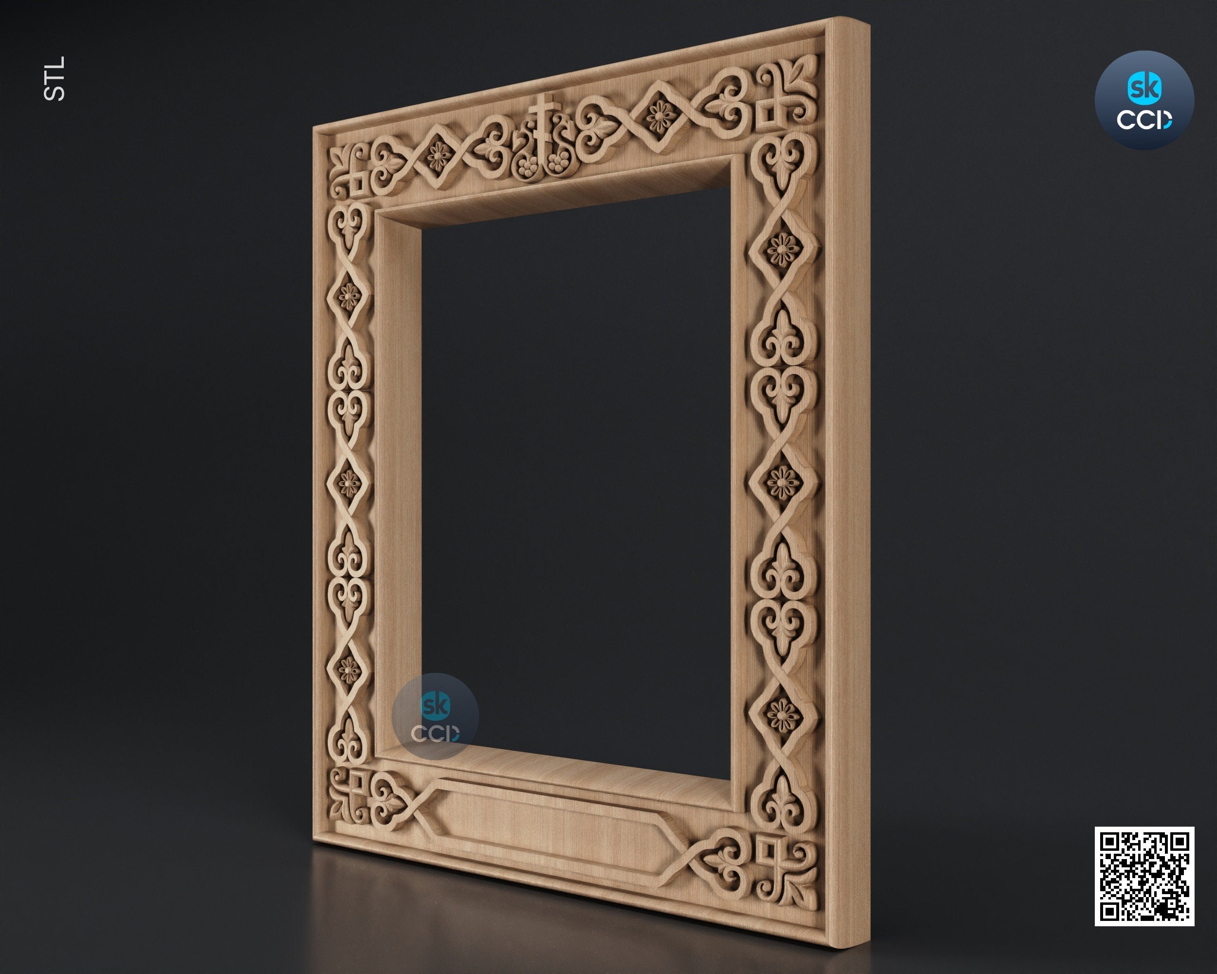 Carved Frame STL 3D Model, Carvign Frame, CNC Router Carving ArtCAM File, CNC files, Wood, Art, Wall Decor SKWF10122