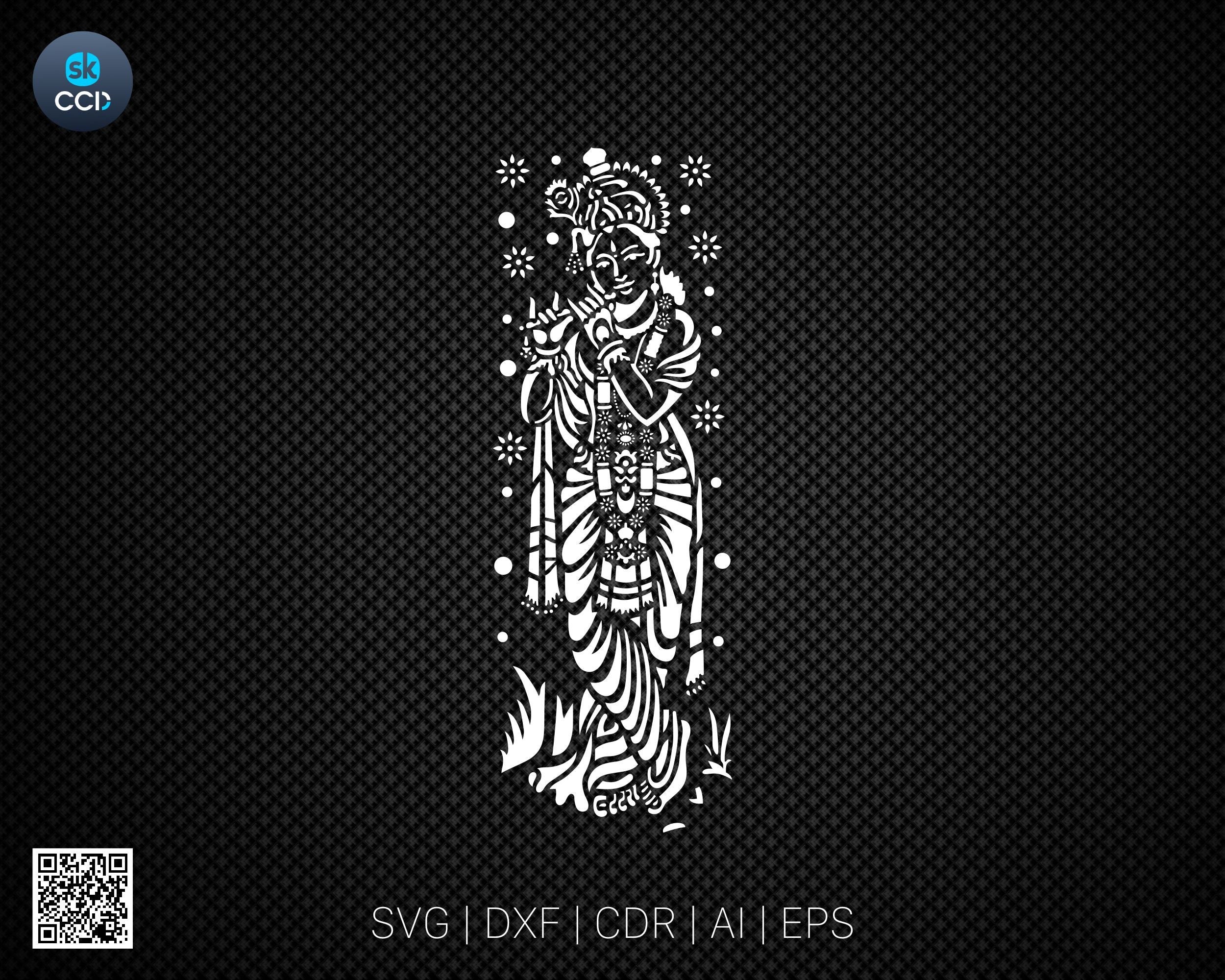 Krishna | Lord Krishna Indian God | Krishna Wall Decor | Laser Cutting Design | DXF Vector | Cnc Instant Download File | Cnc Digital Design