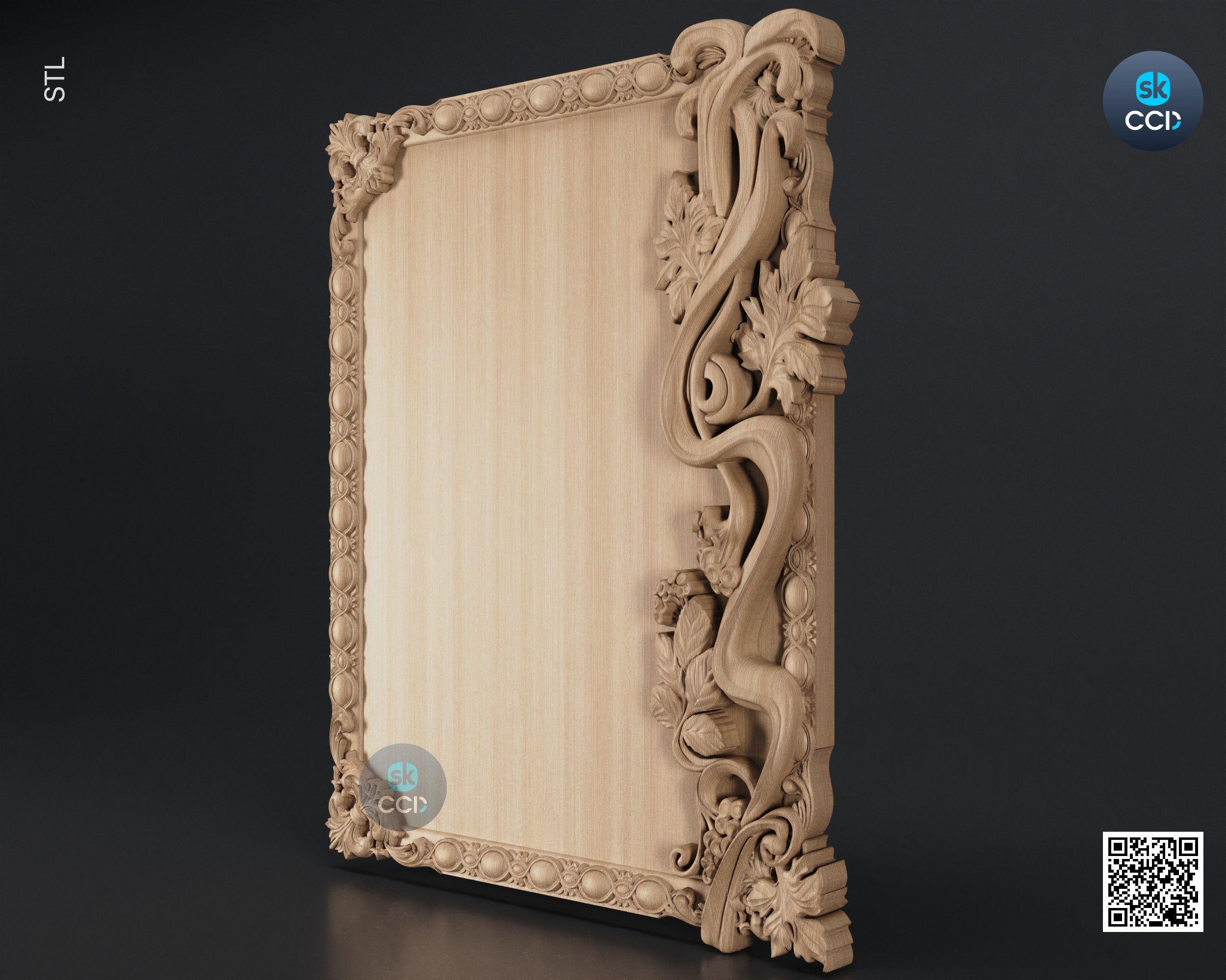 Carved Frame STL 3D Model, Carvign Frame, CNC Router Carving ArtCAM File, CNC files, Wood, Art, Wall Decor SKWF10221