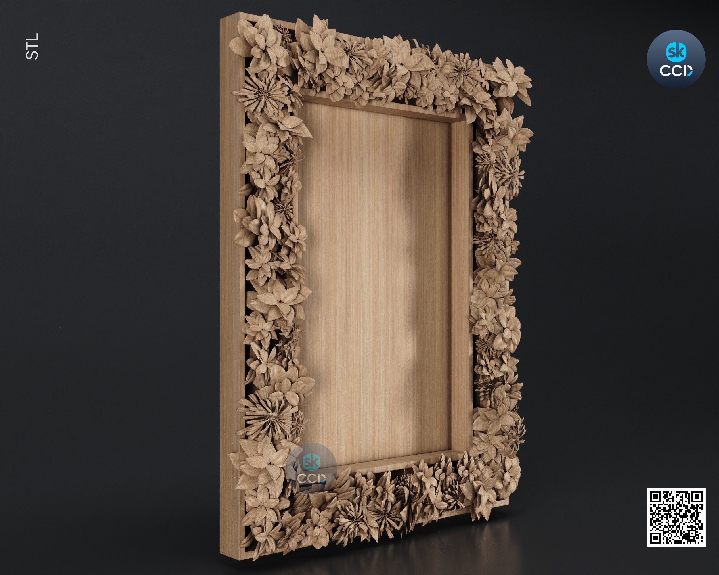 Carved Frame STL 3D Model, Carvign Frame, CNC Router Carving ArtCAM File, CNC files, Wood, Art, Wall Decor SKWF10251
