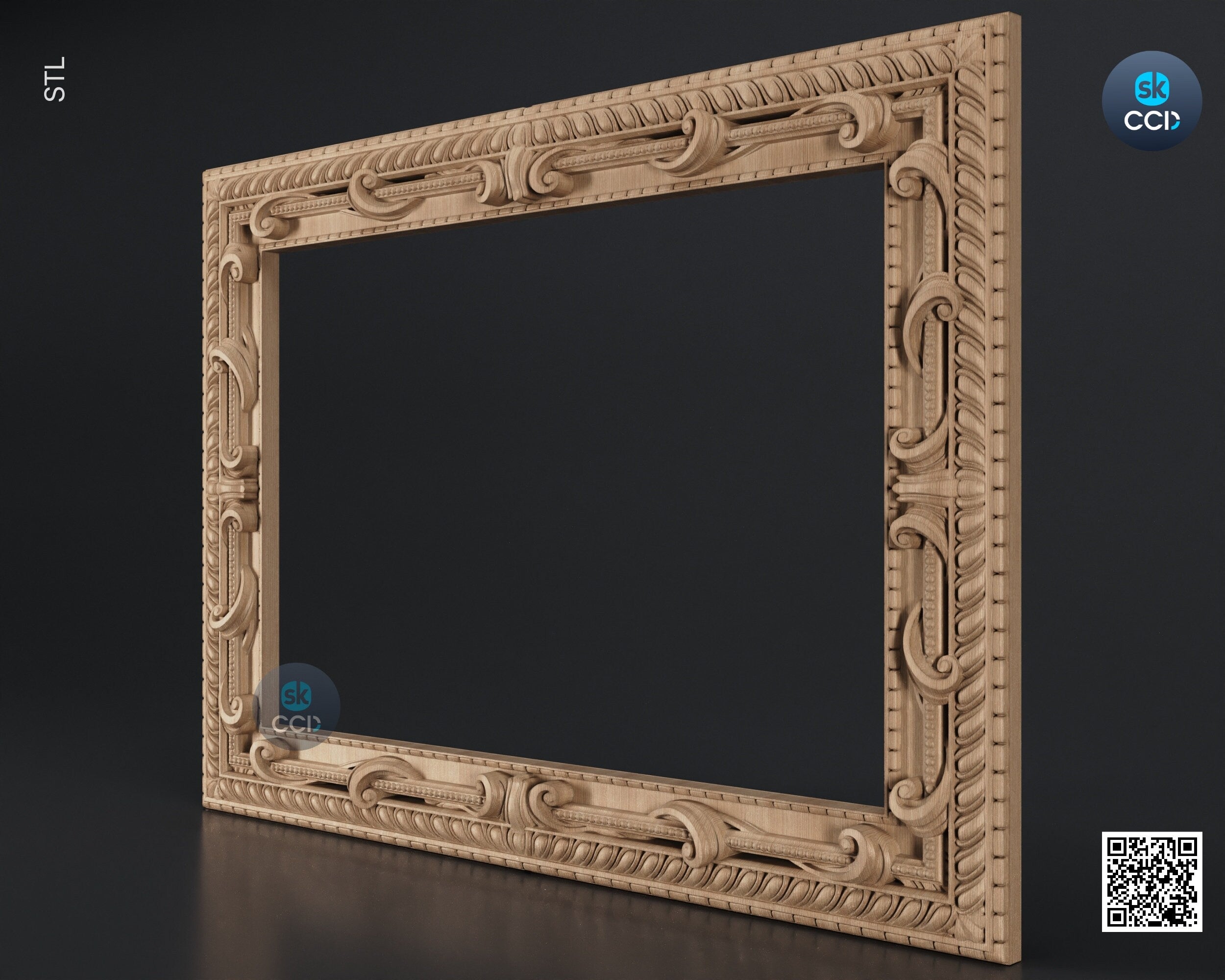 Carved Frame STL 3D Model, Carvign Frame, CNC Router Carving ArtCAM File, CNC files, Wood, Art, Wall Decor SKWF10245