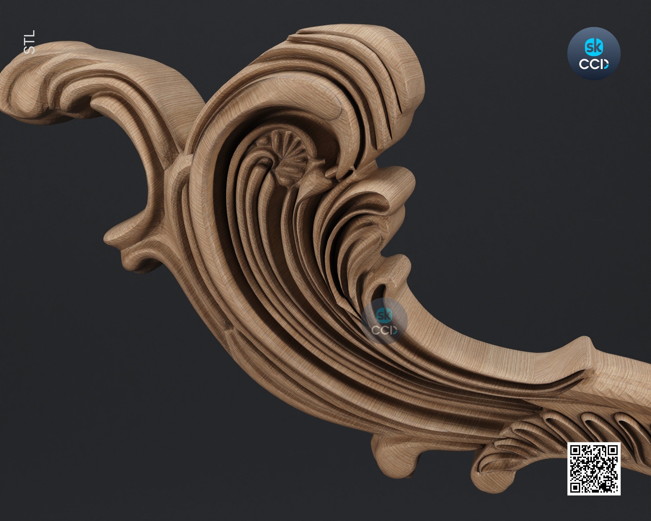 Furniture Leg 3D Model For Cnc Router, Wood Carving Digital File, Column Design, Model No. SKWL1003
