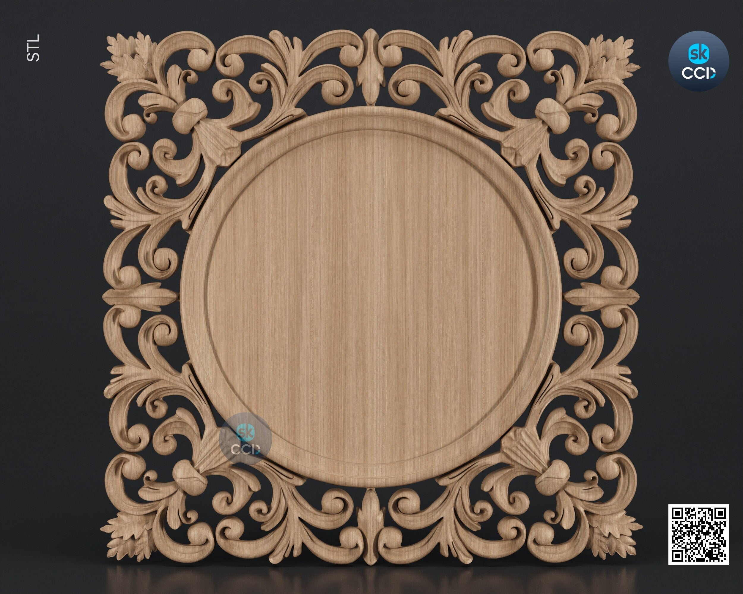 Carved Frame STL 3D Model, Carvign Frame, CNC Router Carving ArtCAM File, CNC files, Wood, Art, Wall Decor SKWF10184
