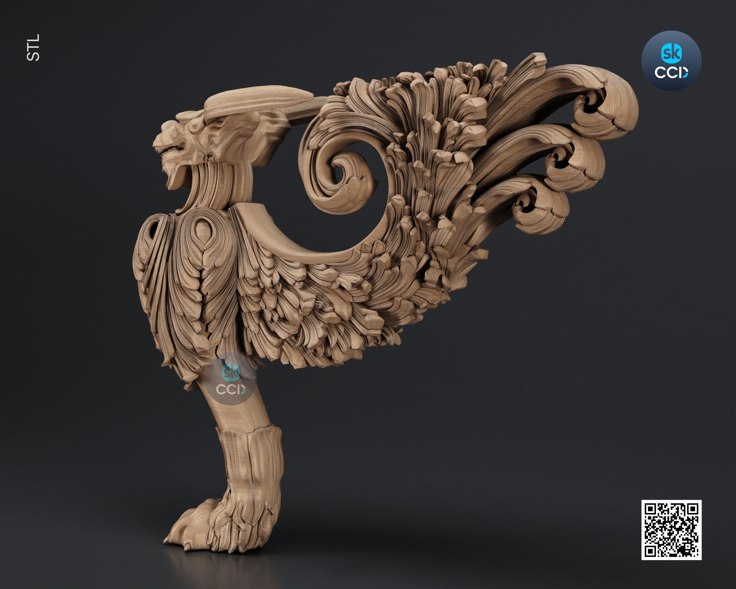 Furniture Leg 3D Model For Cnc Router, Wood Carving Digital File, Column Design, Model No. SKWL1004