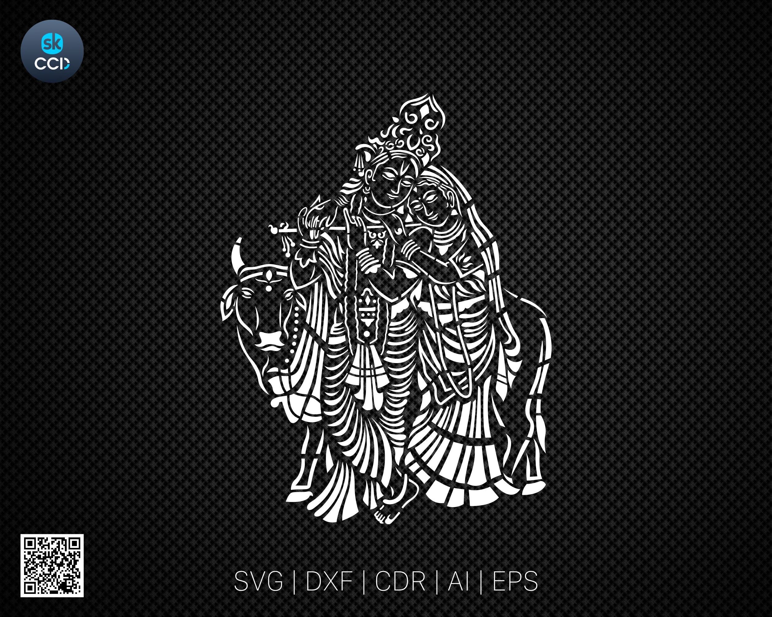 Radha Krishna | Indian God | Radha Krishna Wall Decor | Laser Cutting Design | DXF Vector | Cnc Instant Download File | Cnc Digital Design