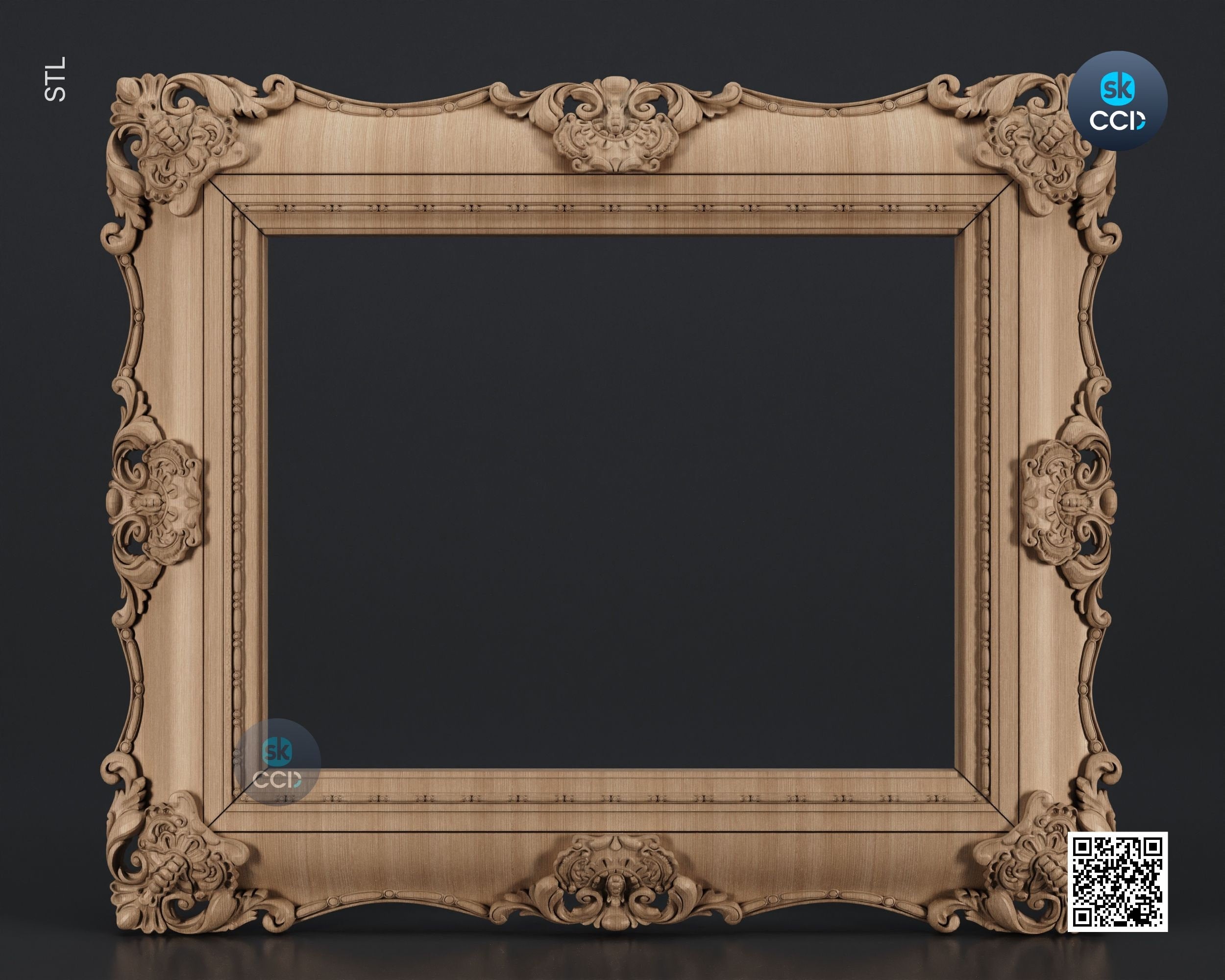 Carved Frame STL 3D Model, Carvign Frame, CNC Router Carving ArtCAM File, CNC files, Wood, Art, Wall Decor SKWF1032