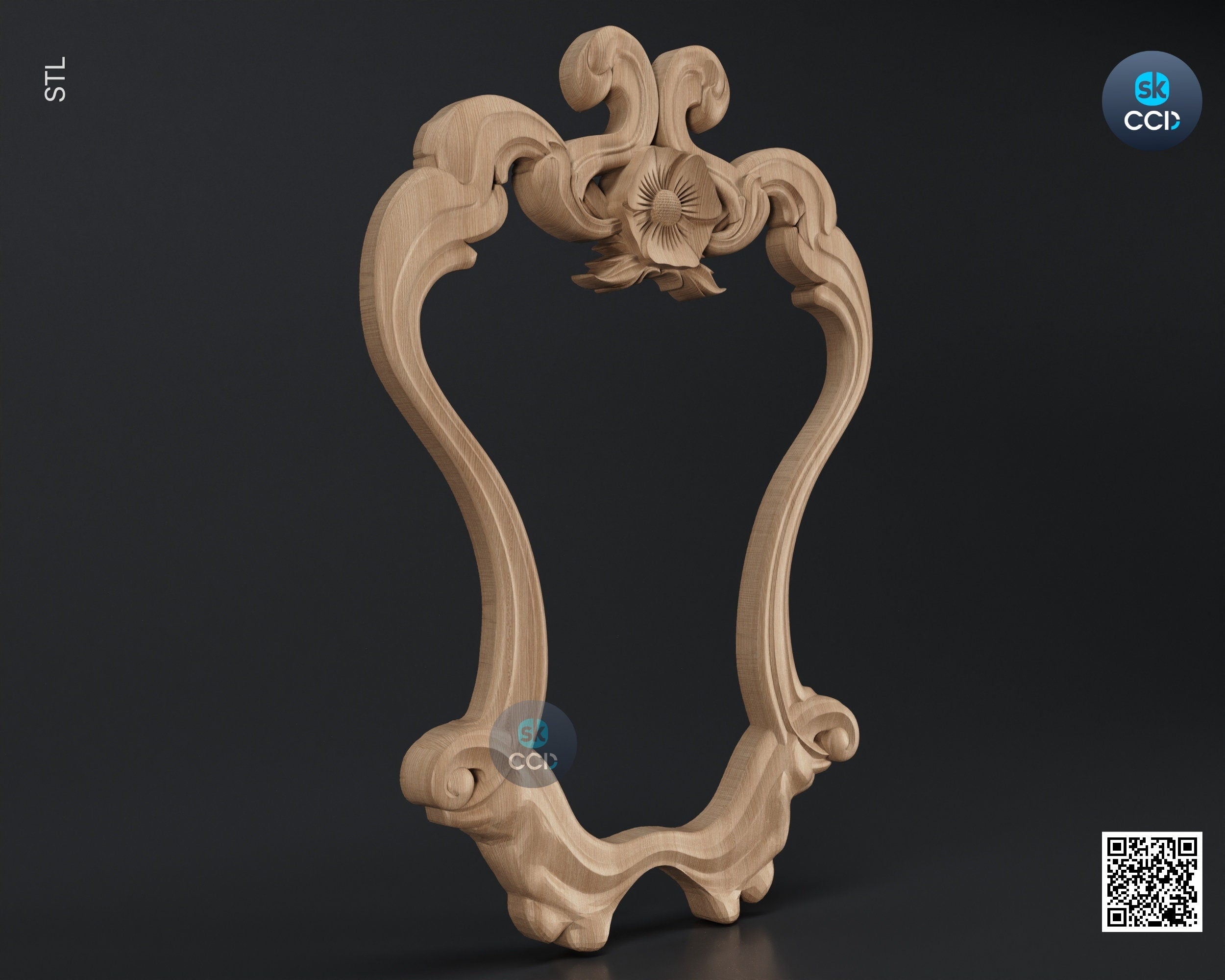 Carved Frame STL 3D Model, Carvign Frame, CNC Router Carving ArtCAM File, CNC files, Wood, Art, Wall Decor SKWF1078