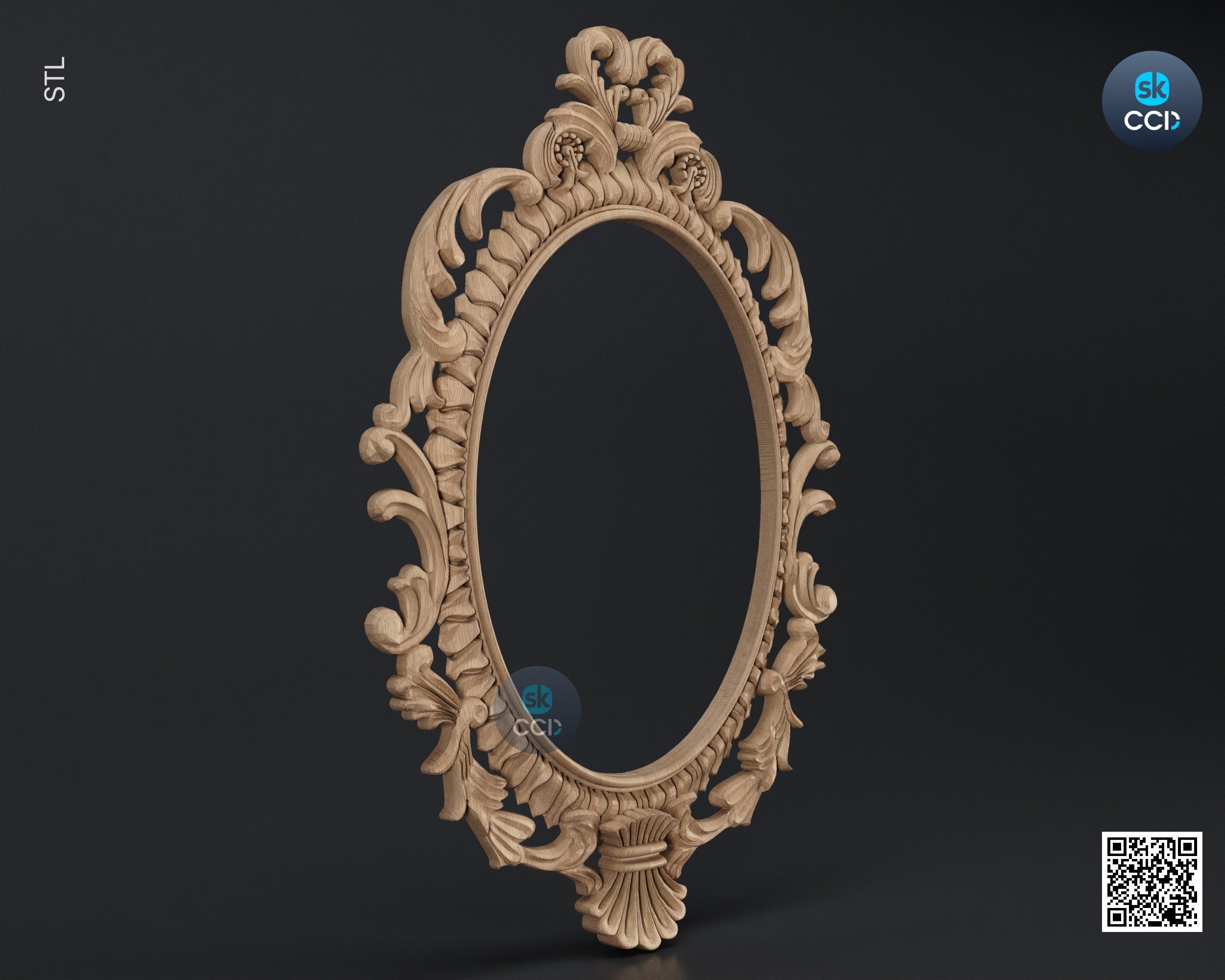 Carved Frame STL 3D Model, Carvign Frame, CNC Router Carving ArtCAM File, CNC files, Wood, Art, Wall Decor SKWF10110