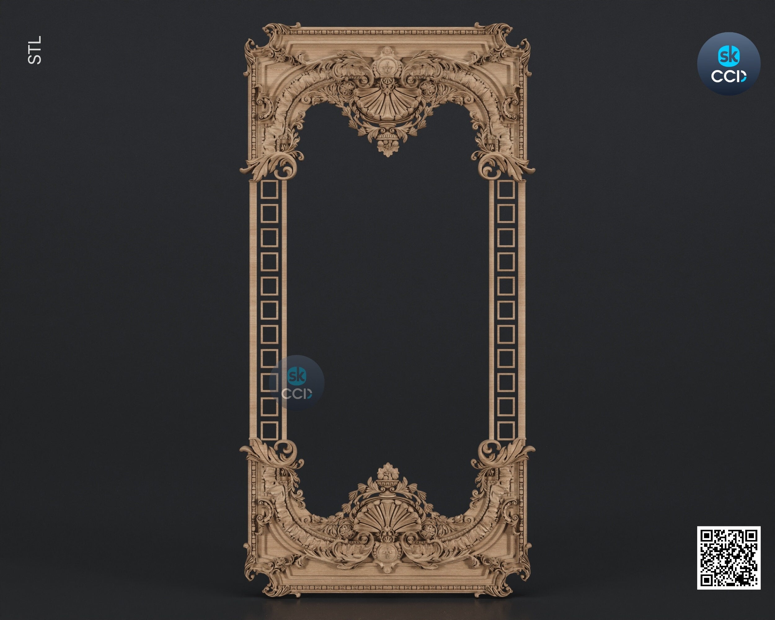 Carved Frame STL 3D Model, Carvign Frame, CNC Router Carving ArtCAM File, CNC files, Wood, Art, Wall Decor SKWF10175