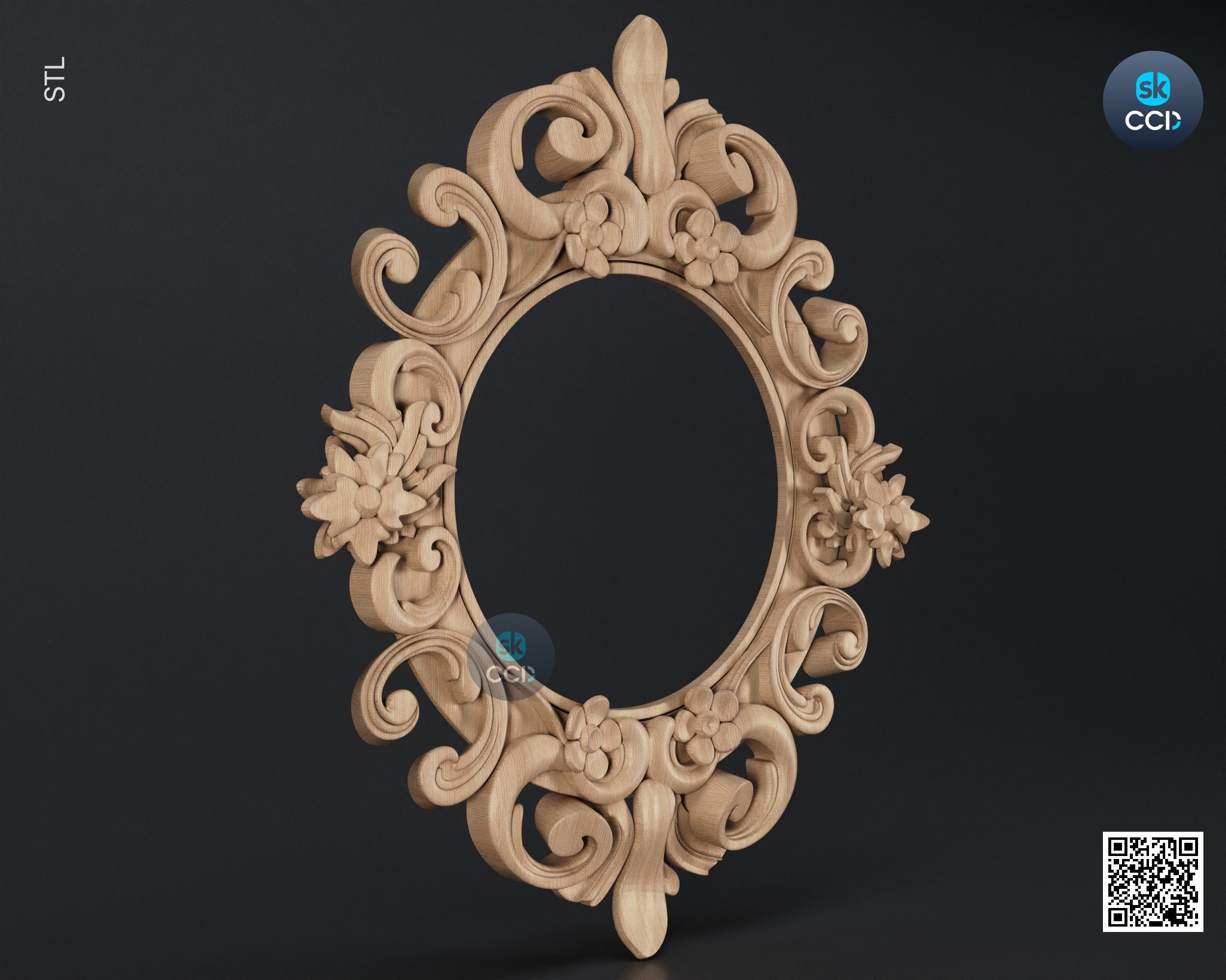 Carved Frame STL 3D Model, Carvign Frame, CNC Router Carving ArtCAM File, CNC files, Wood, Art, Wall Decor SKWF10223