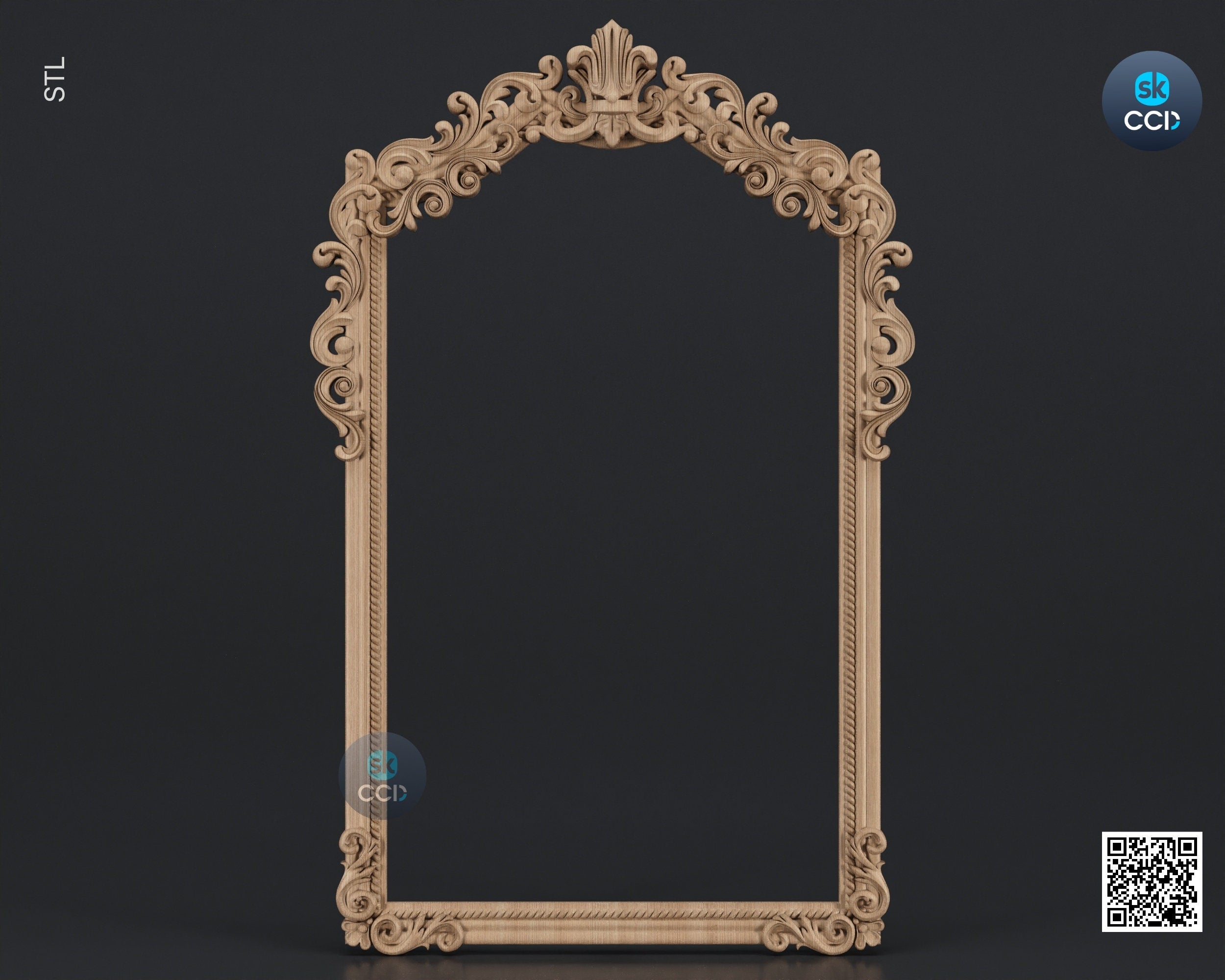 Carved Frame STL 3D Model, Carvign Frame, CNC Router Carving ArtCAM File, CNC files, Wood, Art, Wall Decor SKWF10120