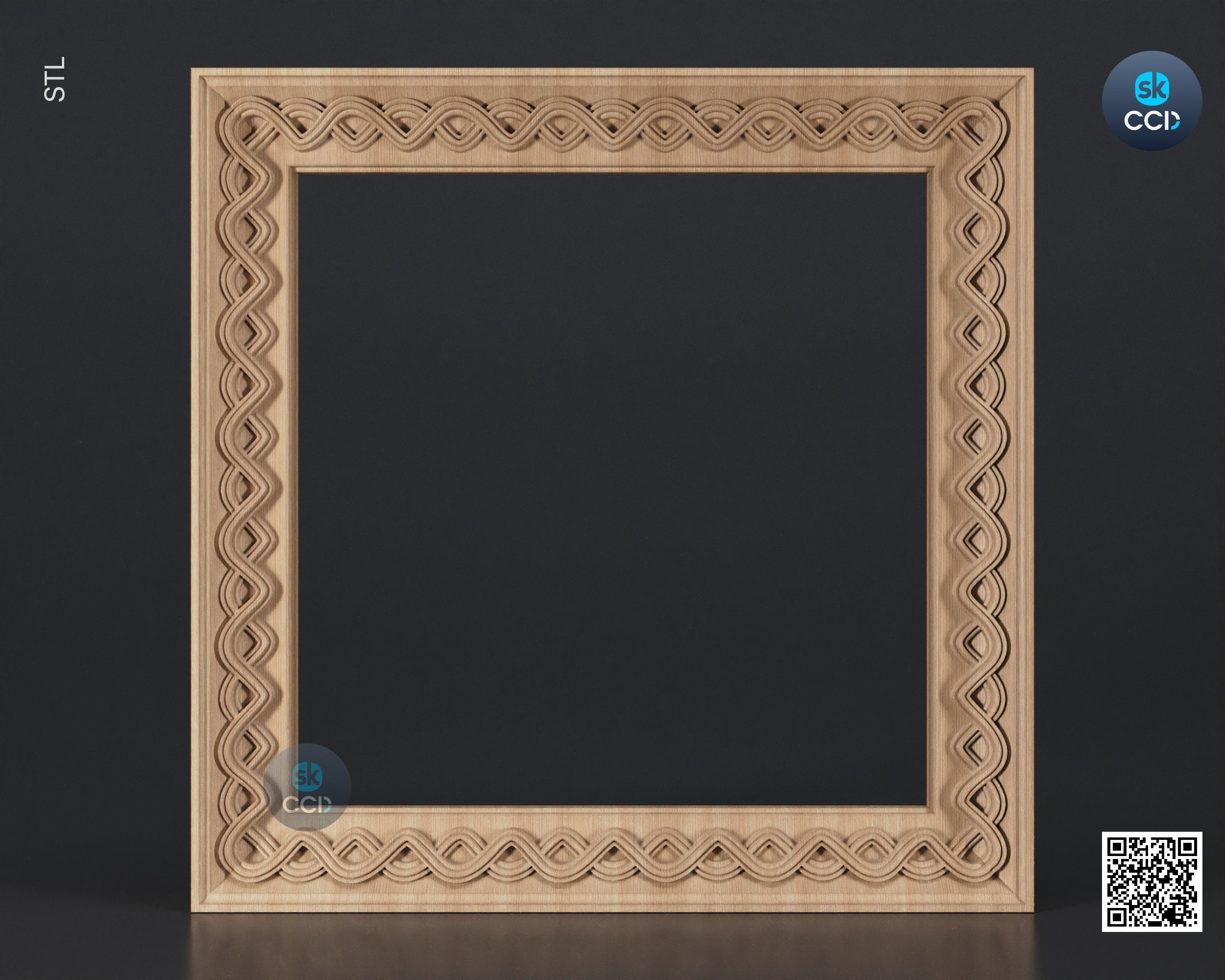 Carved Frame STL 3D Model, Carvign Frame, CNC Router Carving ArtCAM File, CNC files, Wood, Art, Wall Decor SKWF10194