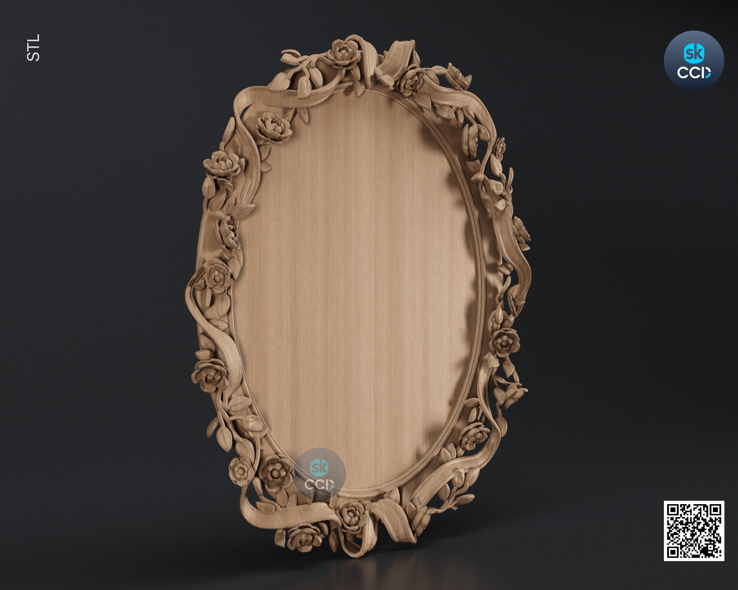 Carved Frame STL 3D Model, Carvign Frame, CNC Router Carving ArtCAM File, CNC files, Wood, Art, Wall Decor SKWF1064