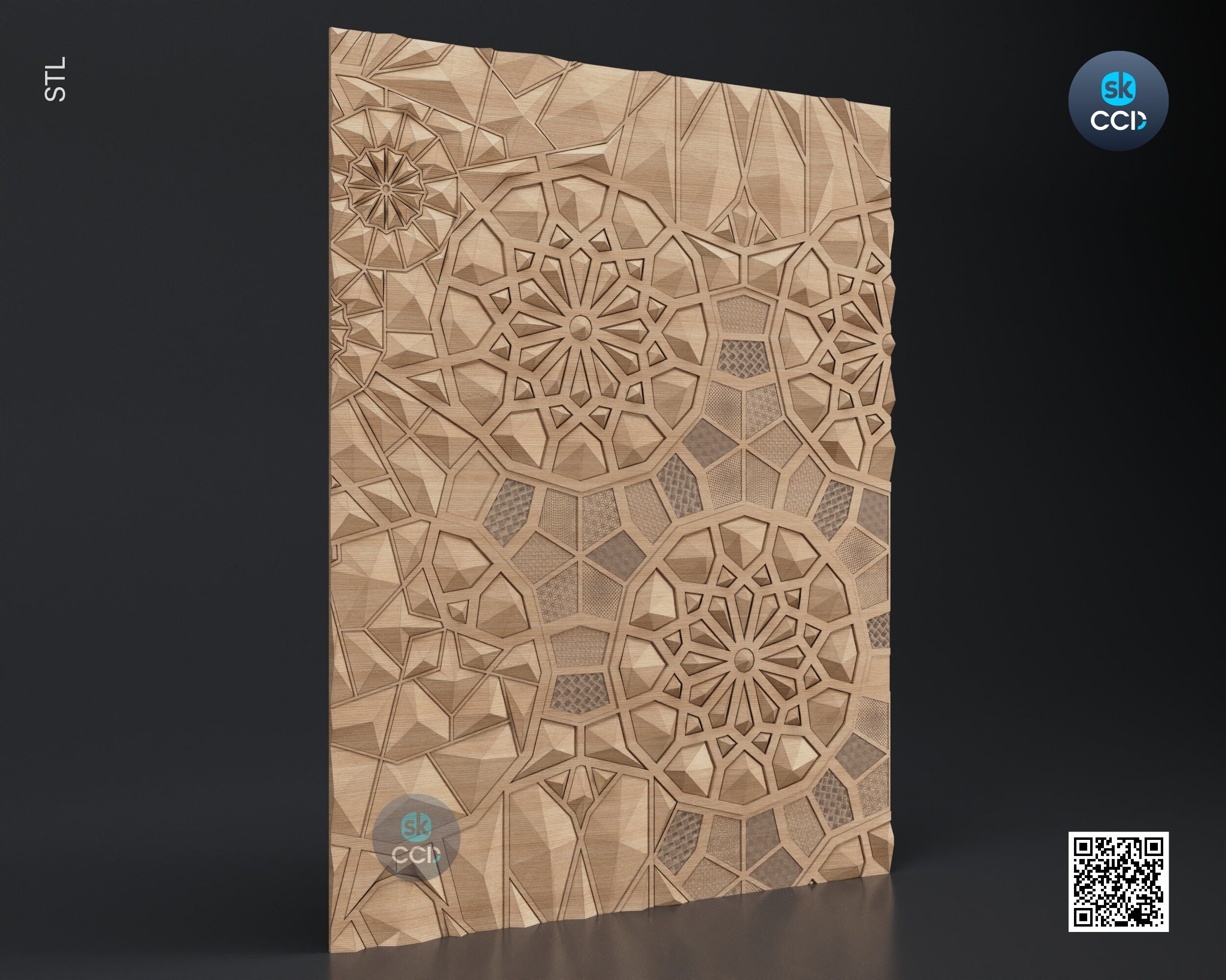 Wood Wall Art, Diamond STL Model, CNC Router Carving ArtCAM File, Wall Sculpture, Wood Carving, 3D Model