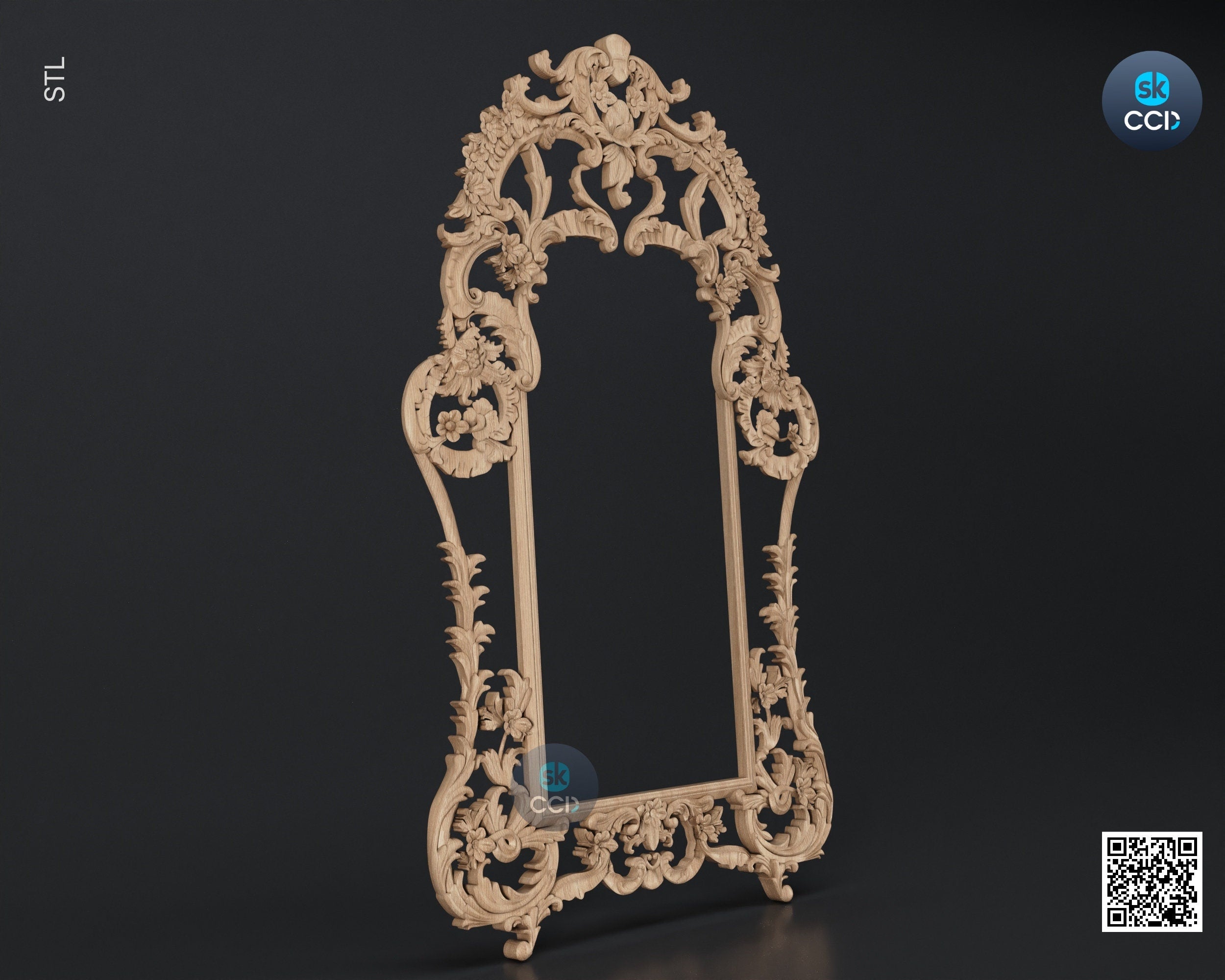 Carved Frame STL 3D Model, Carvign Frame, CNC Router Carving ArtCAM File, CNC files, Wood, Art, Wall Decor SKWF10213