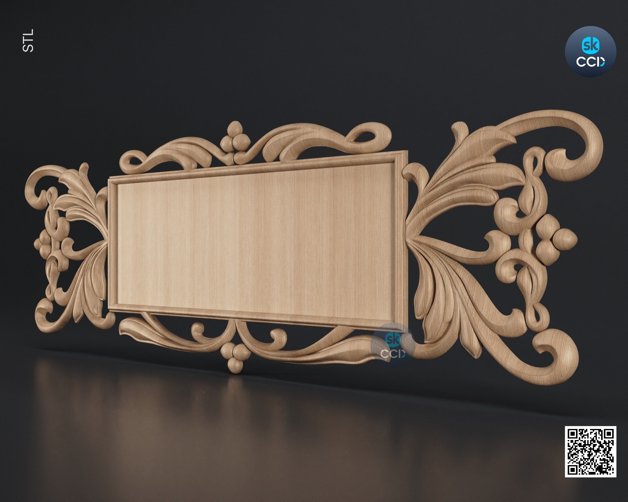 Carved Frame STL 3D Model, Carvign Frame, CNC Router Carving ArtCAM File, CNC files, Wood, Art, Wall Decor SKWF10151
