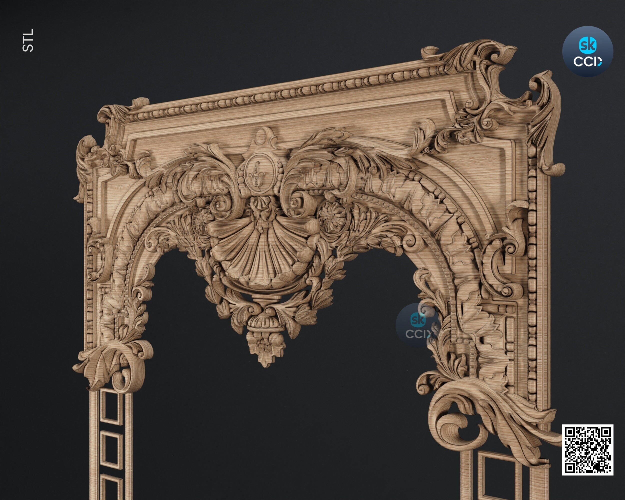 Carved Frame STL 3D Model, Carvign Frame, CNC Router Carving ArtCAM File, CNC files, Wood, Art, Wall Decor SKWF10175