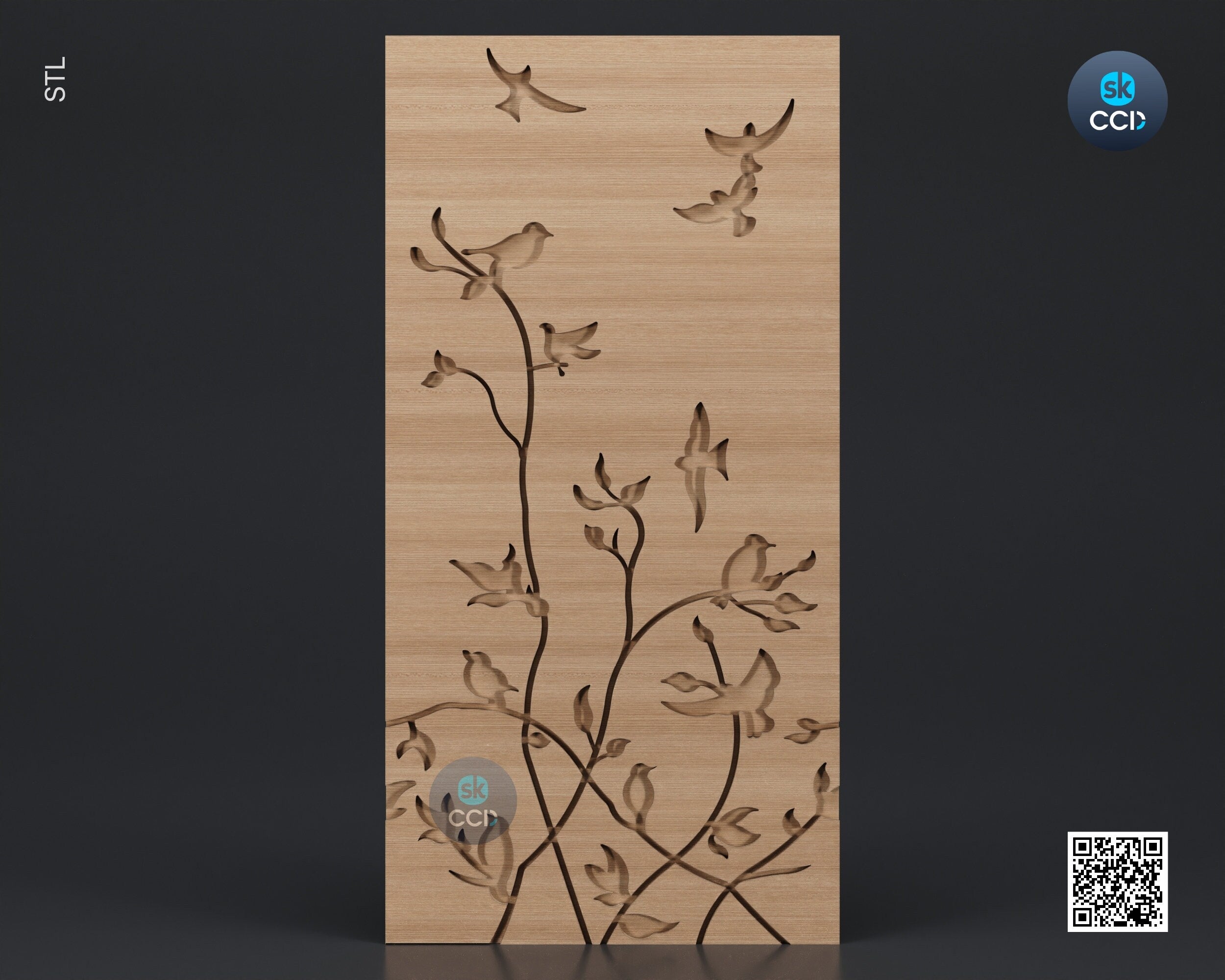 Wood Wall Art, Spring Tree STL Model, CNC Router Carving ArtCAM File, Wall Sculpture, Wood Carving, 3D Model