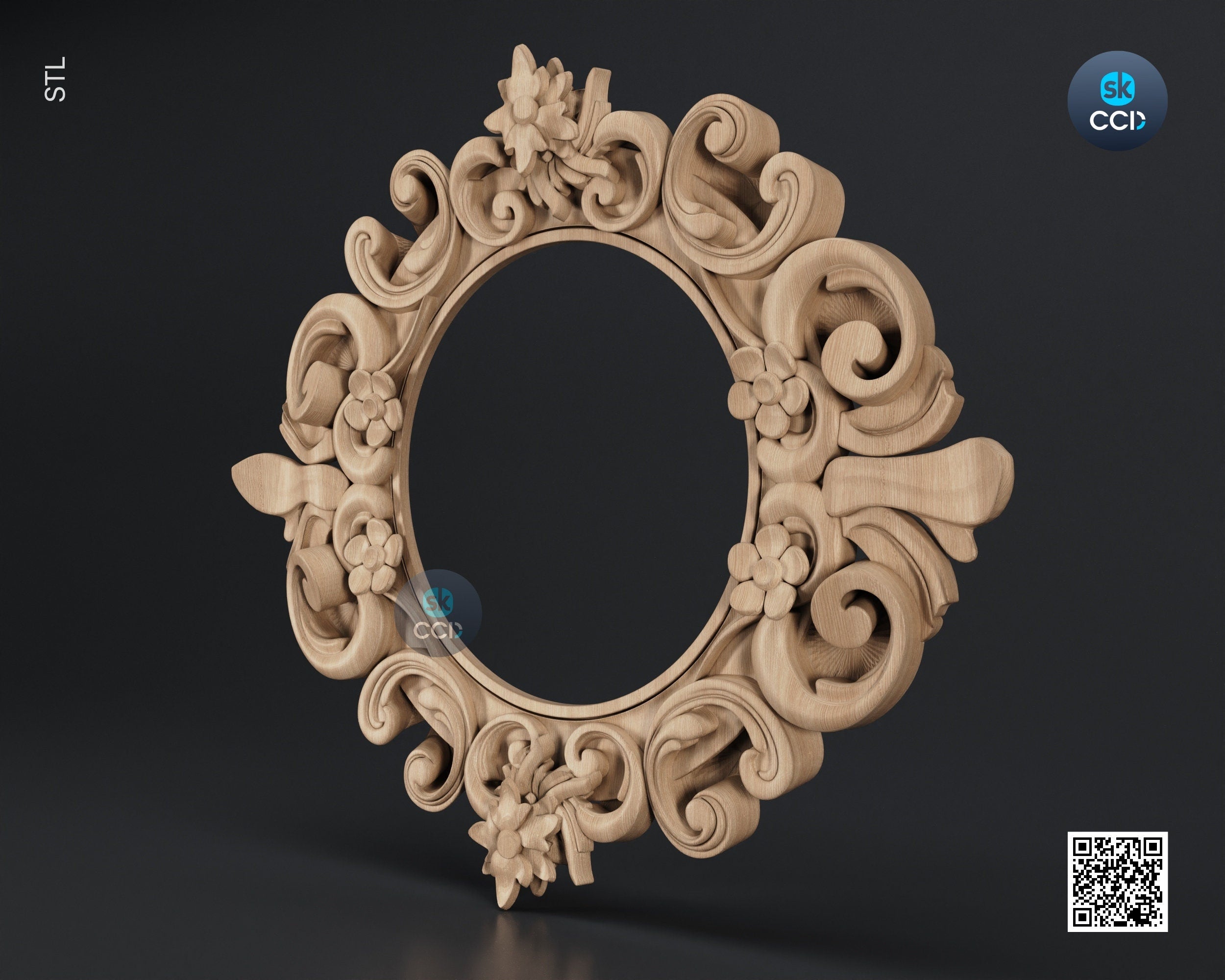 Carved Frame STL 3D Model, Carvign Frame, CNC Router Carving ArtCAM File, CNC files, Wood, Art, Wall Decor SKWF1034