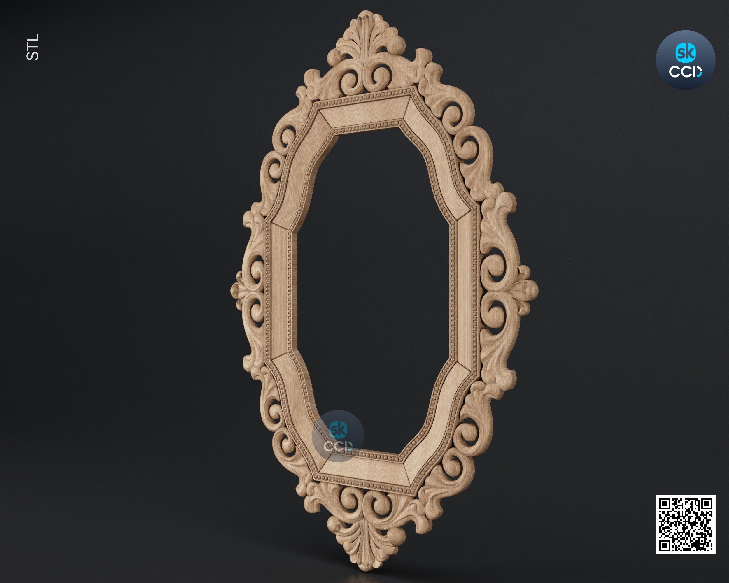 Carved Frame STL 3D Model, Carvign Frame, CNC Router Carving ArtCAM File, CNC files, Wood, Art, Wall Decor SKWF10258