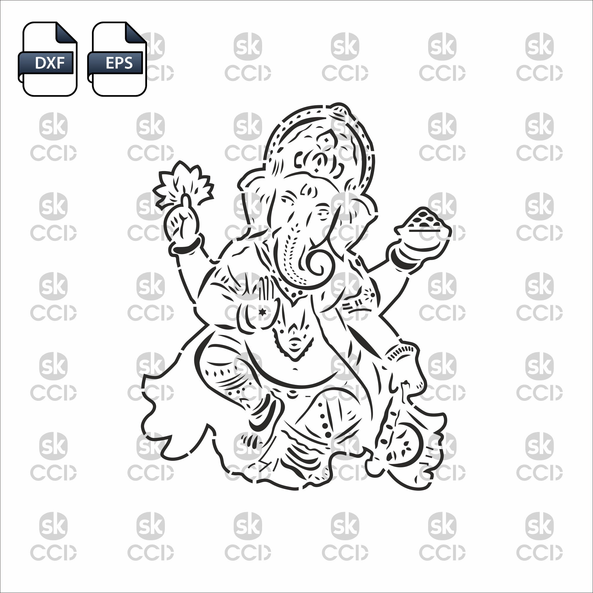 Silhouette of Lord Ganesha, Religious Svg files for cricut, Laser Cut Design, Laser cut wood, Cnc Router Files