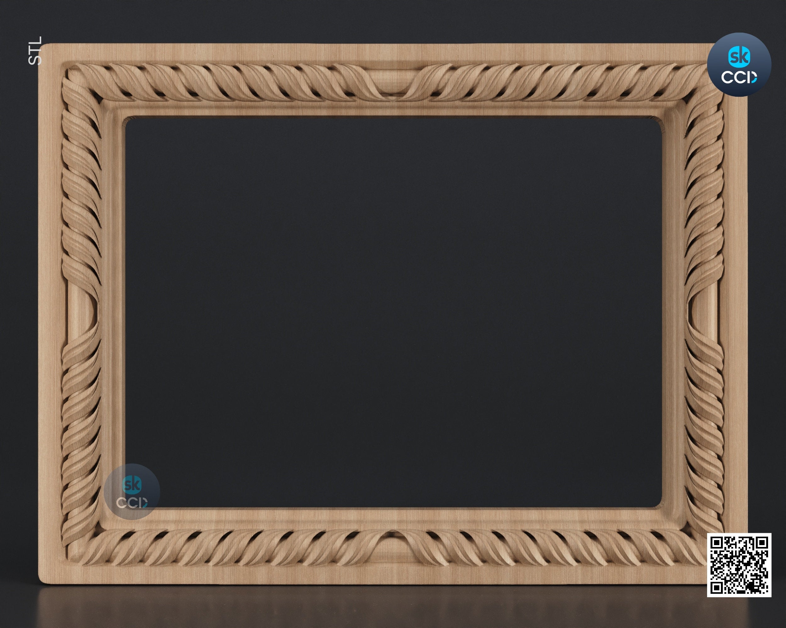 Carved Frame STL 3D Model, Carvign Frame, CNC Router Carving ArtCAM File, CNC files, Wood, Art, Wall Decor SKWF10192
