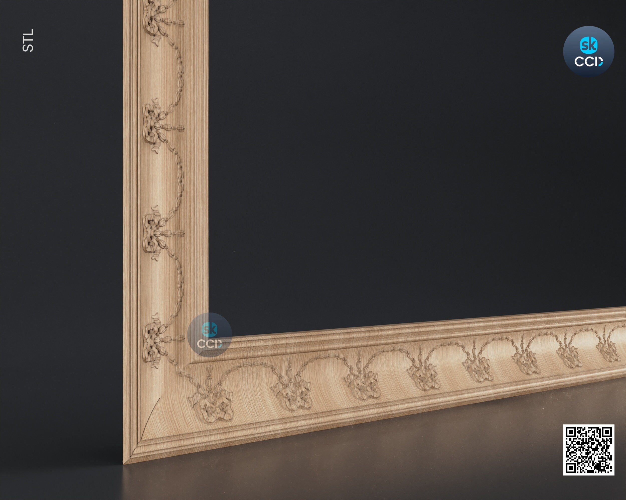 Carved Frame STL 3D Model, Carvign Frame, CNC Router Carving ArtCAM File, CNC files, Wood, Art, Wall Decor SKWF10115